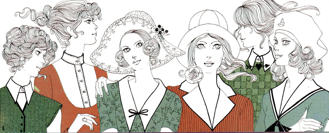 Golden Hands 70s fashion illustrations Anna Kostal