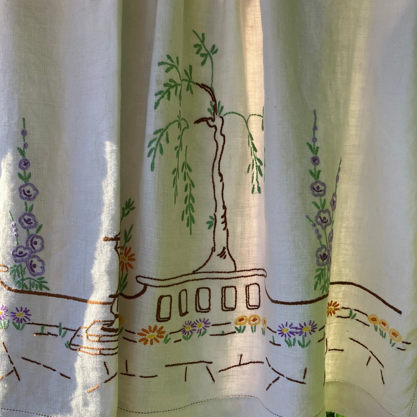 Recycled hand embroidered linen shirt