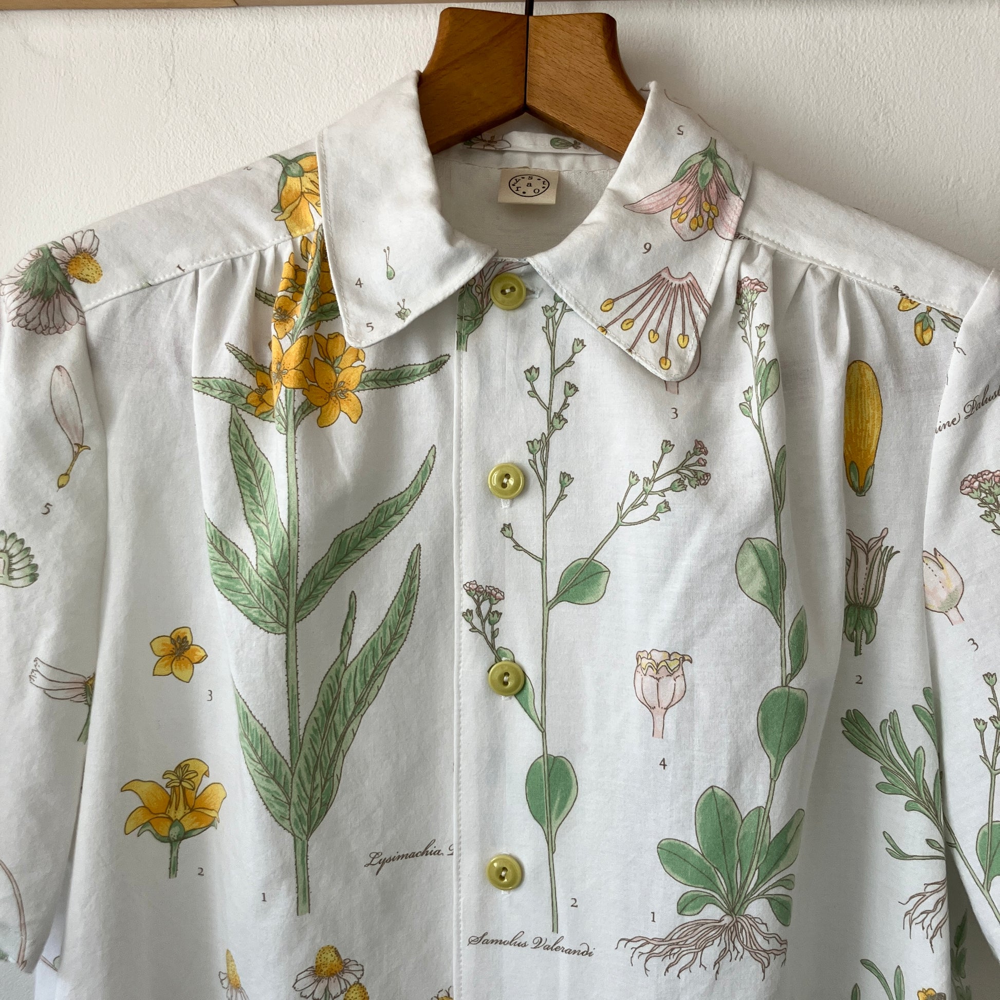 botanical print upcycled shirt