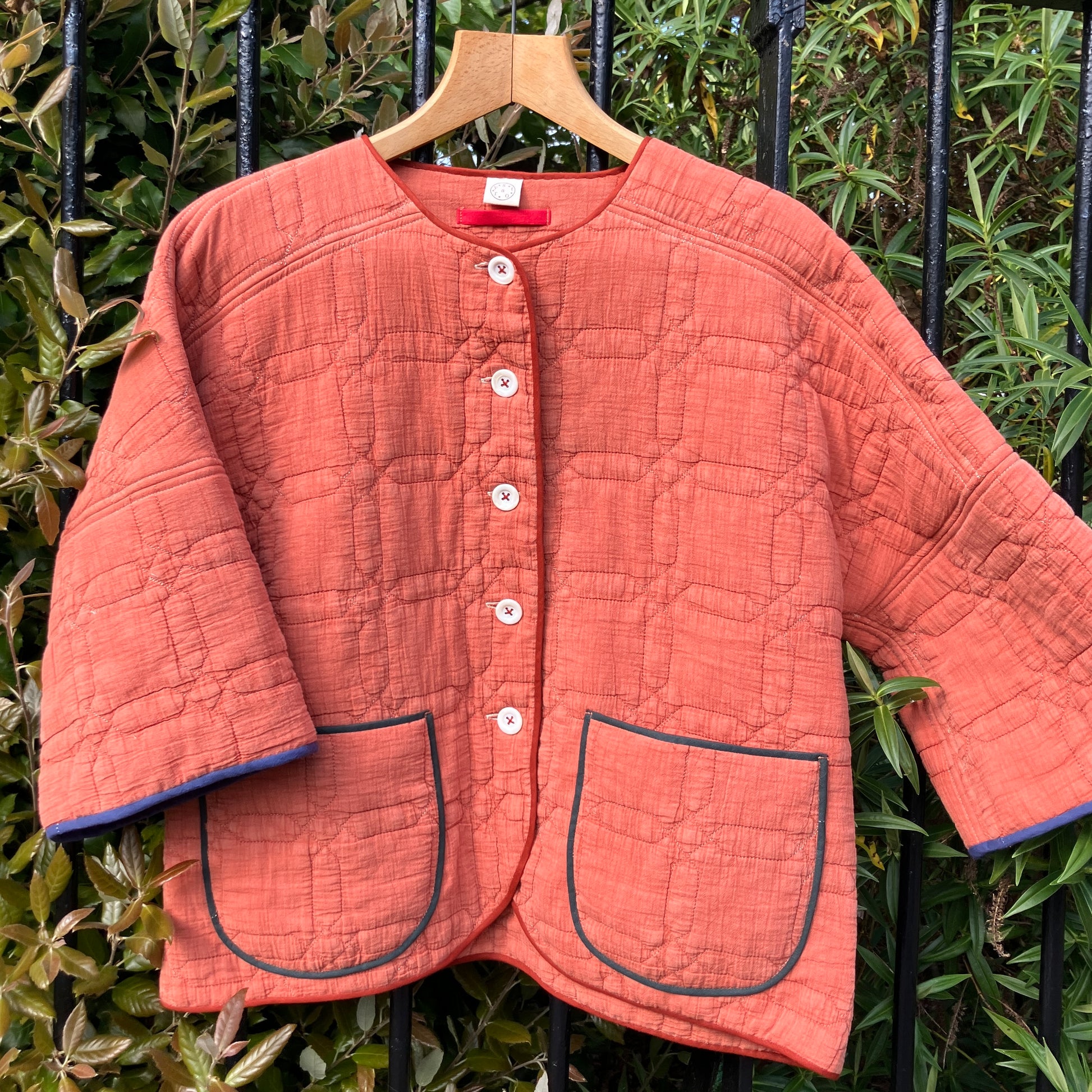 Comfy, boxy summer-weight jacket made from found Merchant and Mills quilted cotton fabric