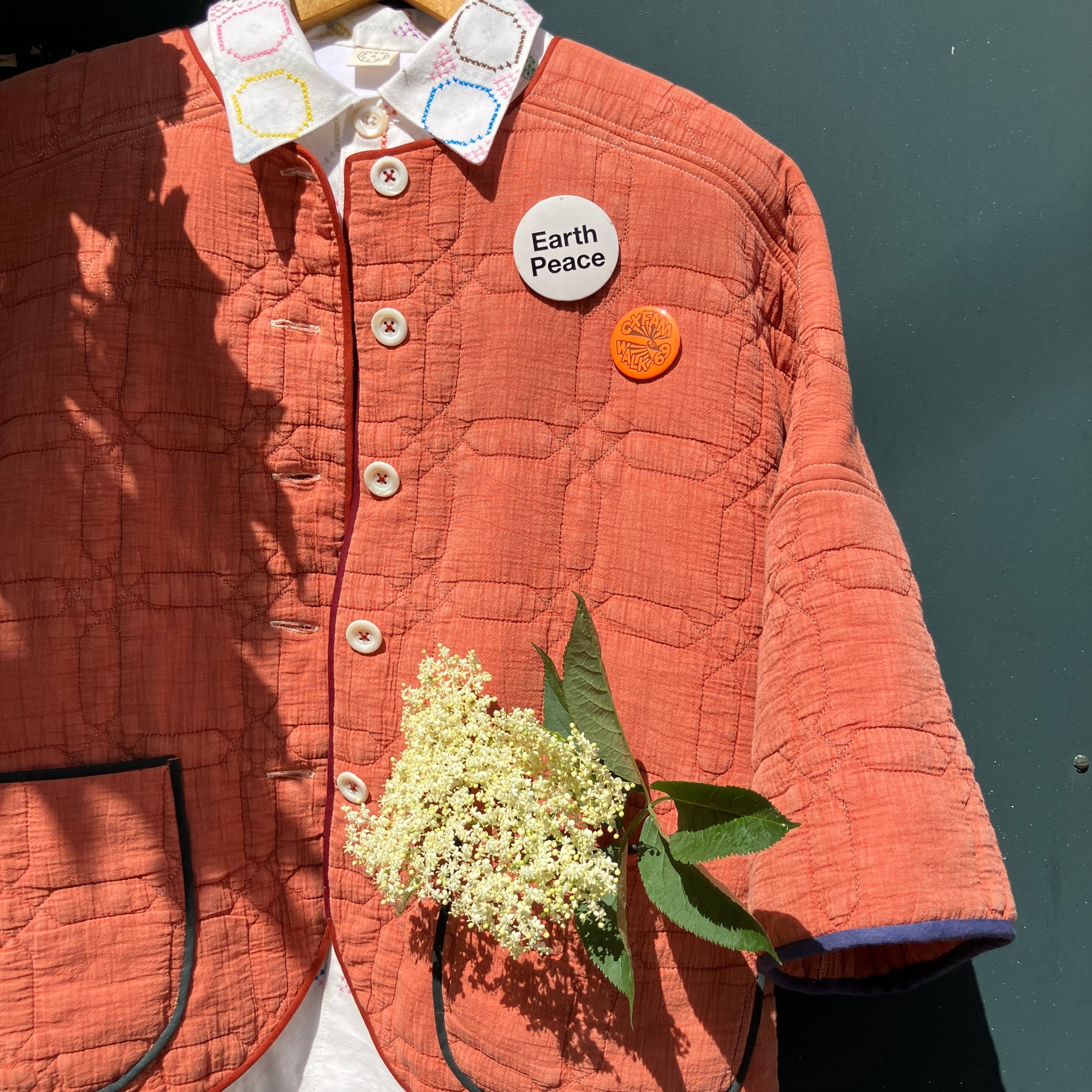 Comfy, boxy summer-weight jacket made from found Merchant and Mills quilted cotton fabric