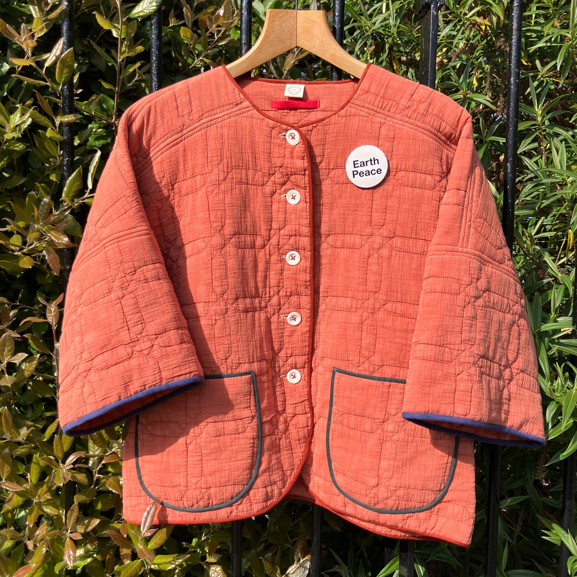 Comfy, boxy summer-weight jacket made from found Merchant and Mills quilted cotton fabric