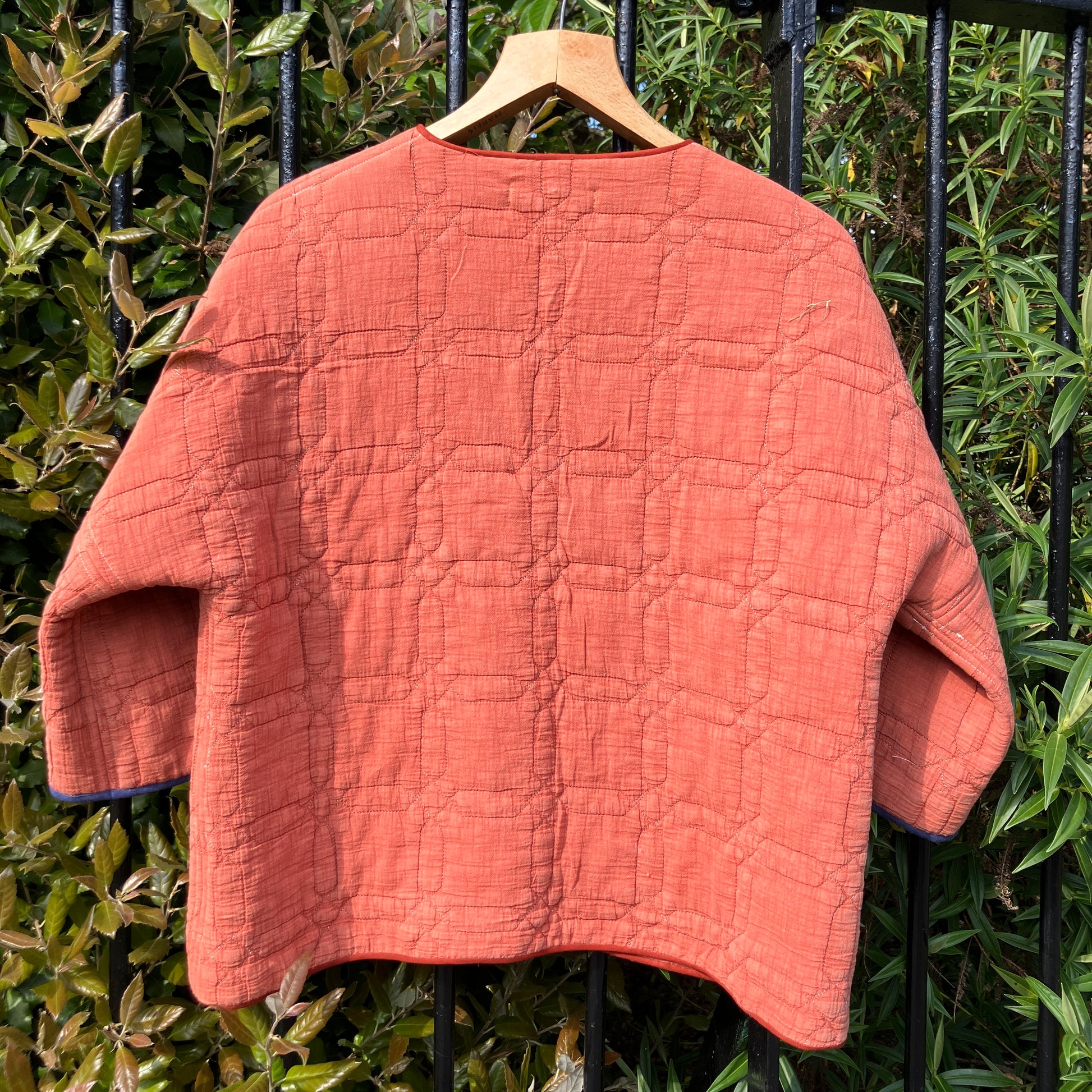 Comfy, boxy summer-weight jacket made from found Merchant and Mills quilted cotton fabric