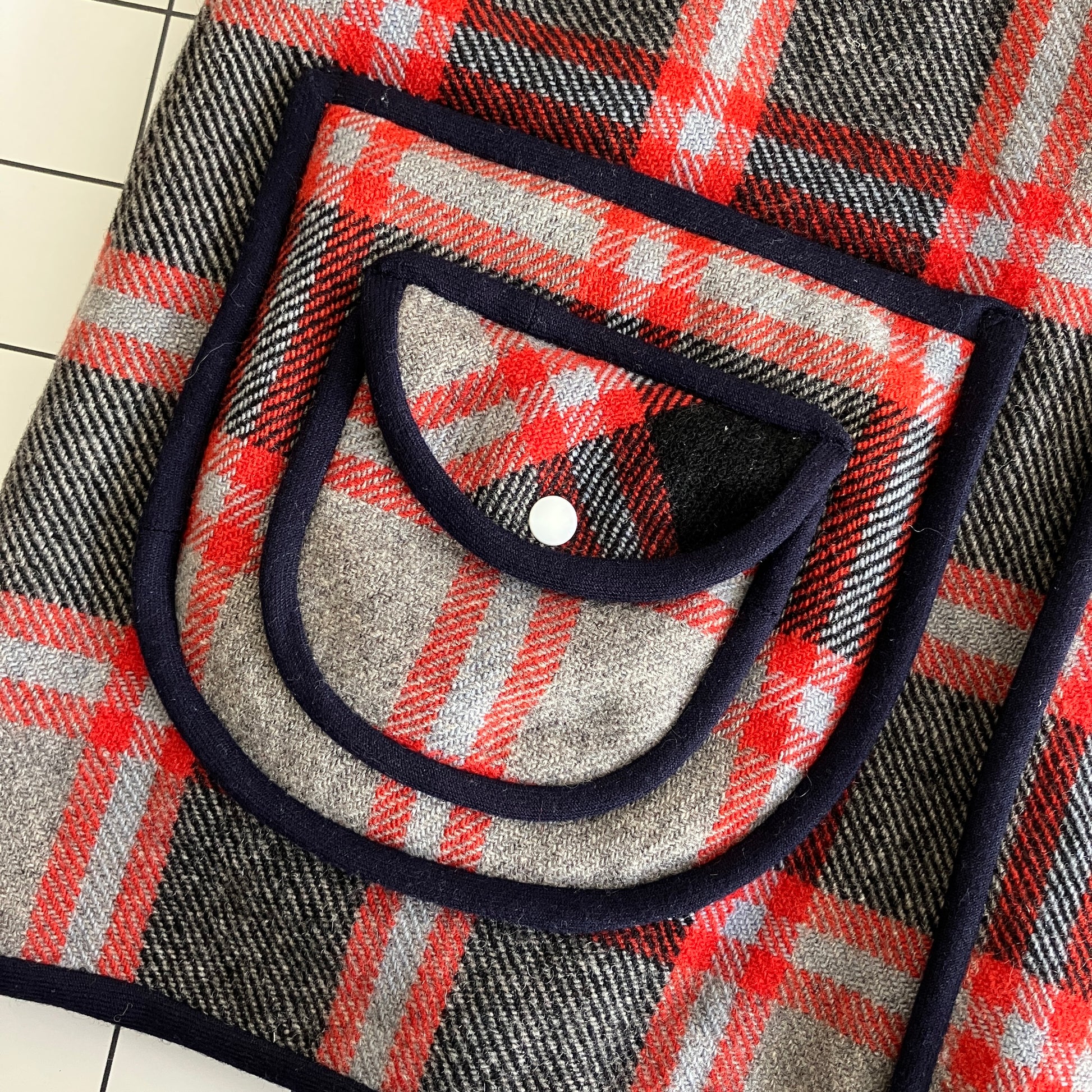 waistcoat/vest made from an upcycled vintage plaid wool blanket
