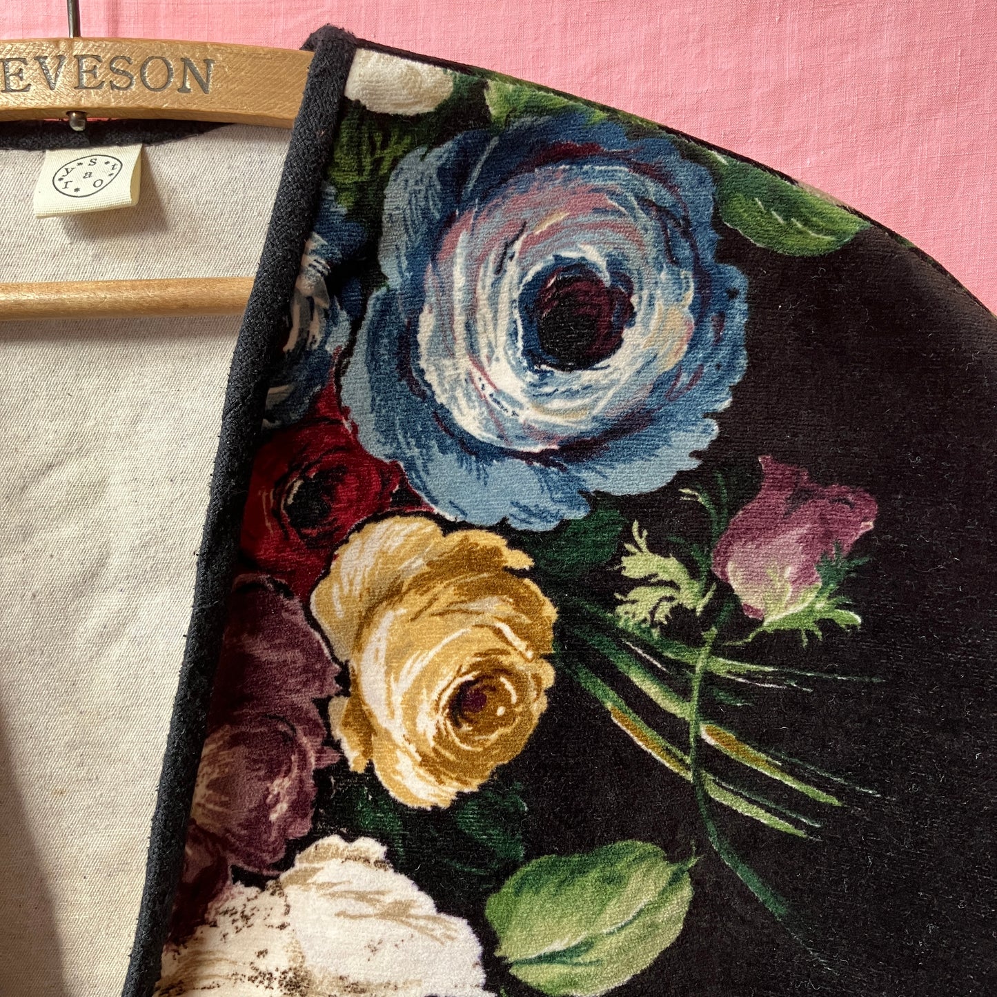Cute velvet tie-front shrug/bolero/cover-up made from a reclaimed Sanderson curtain