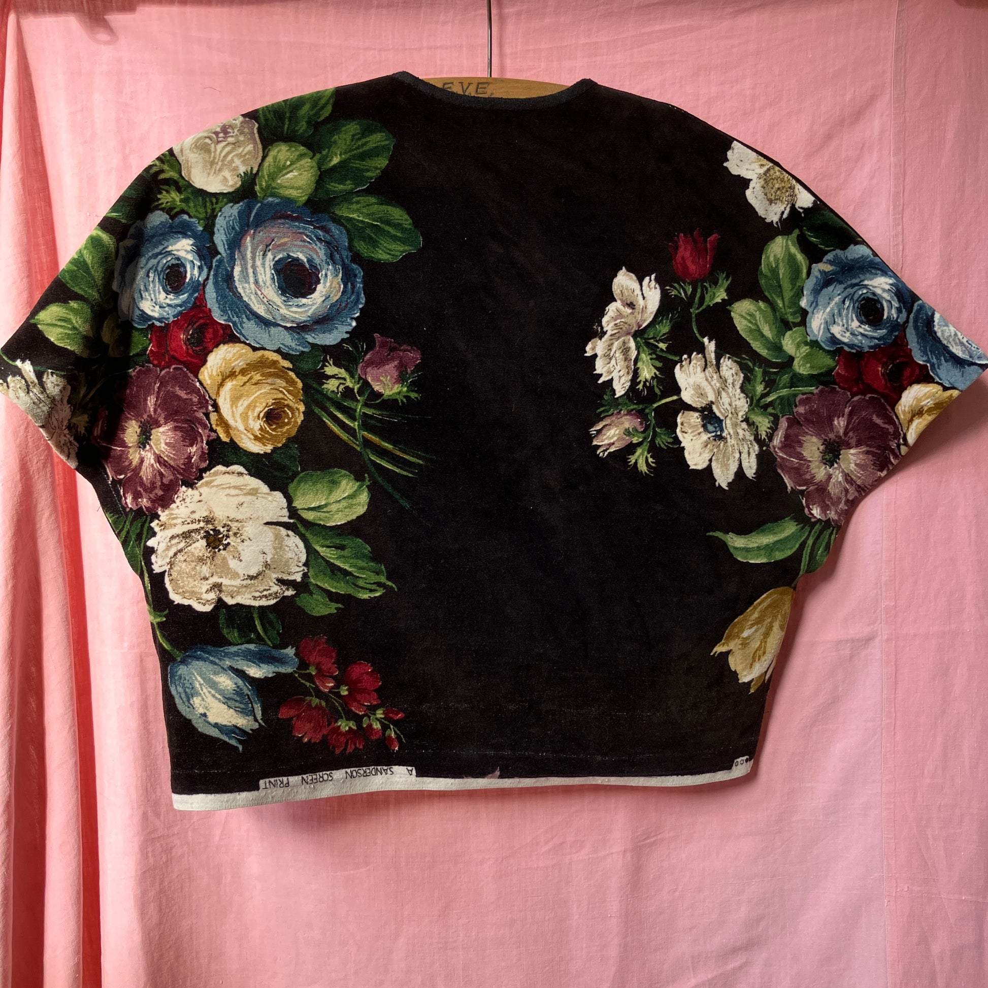Cute velvet tie-front shrug/bolero/cover-up made from a reclaimed Sanderson curtain