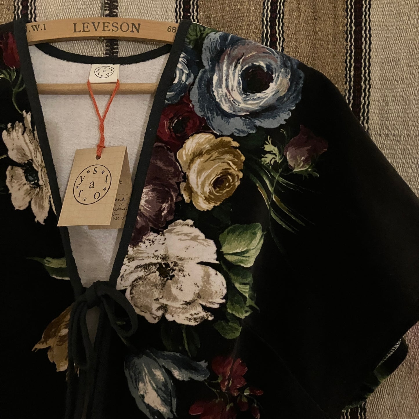 Cute velvet tie-front shrug/bolero/cover-up made from a reclaimed Sanderson curtain