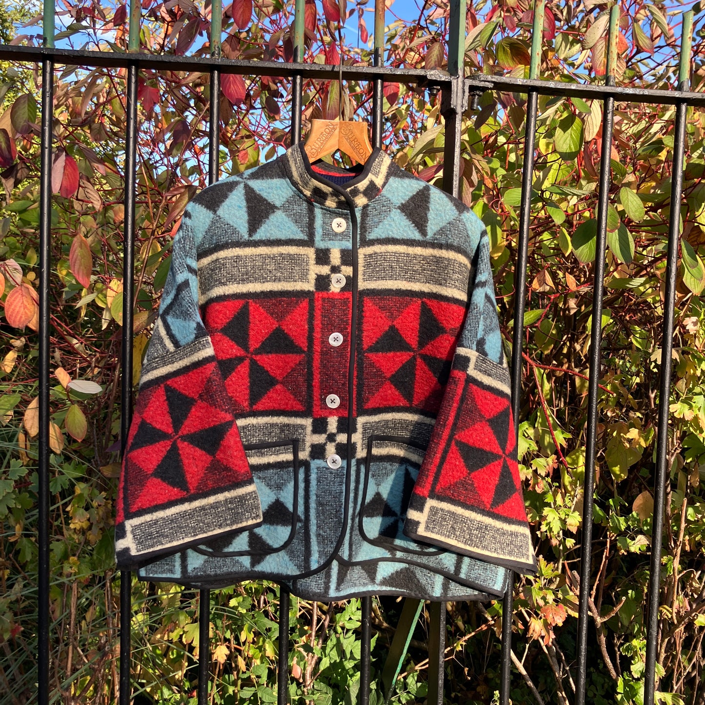 Reclaimed patchwork blanket jacket
