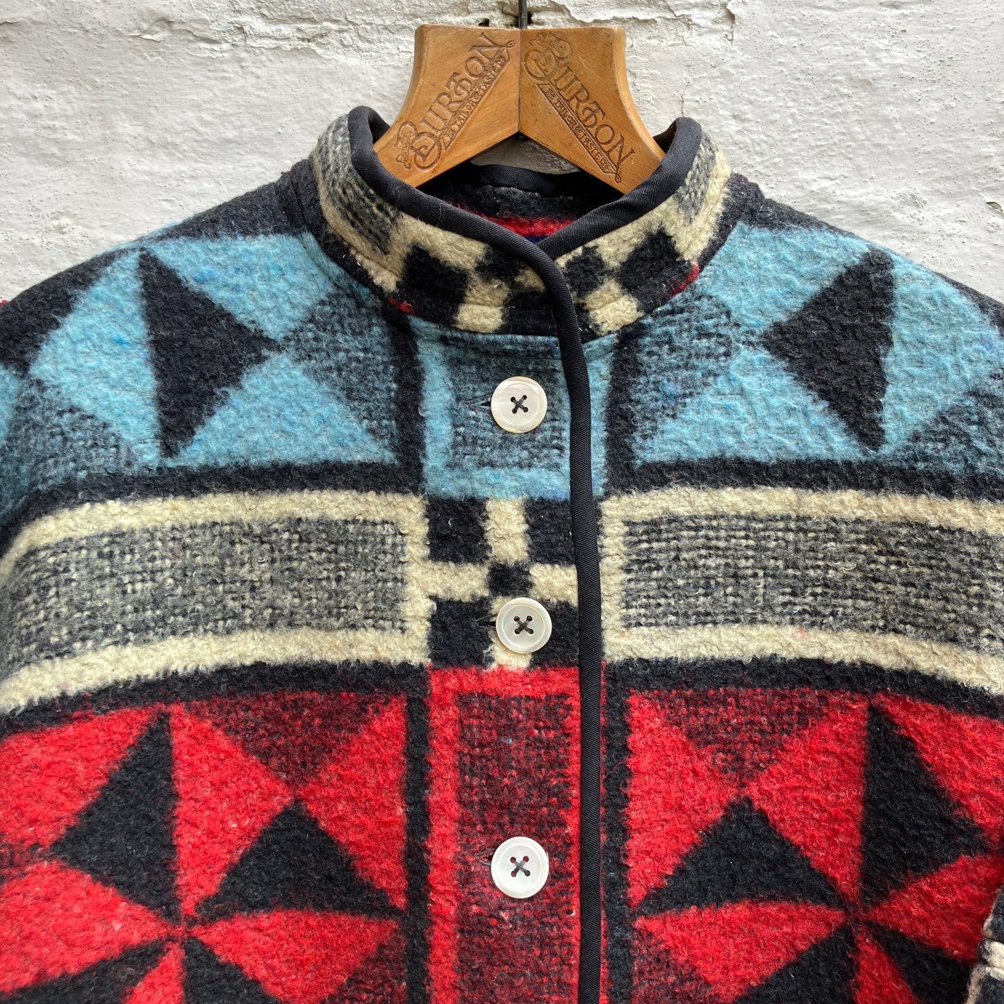 Reclaimed patchwork blanket jacket
