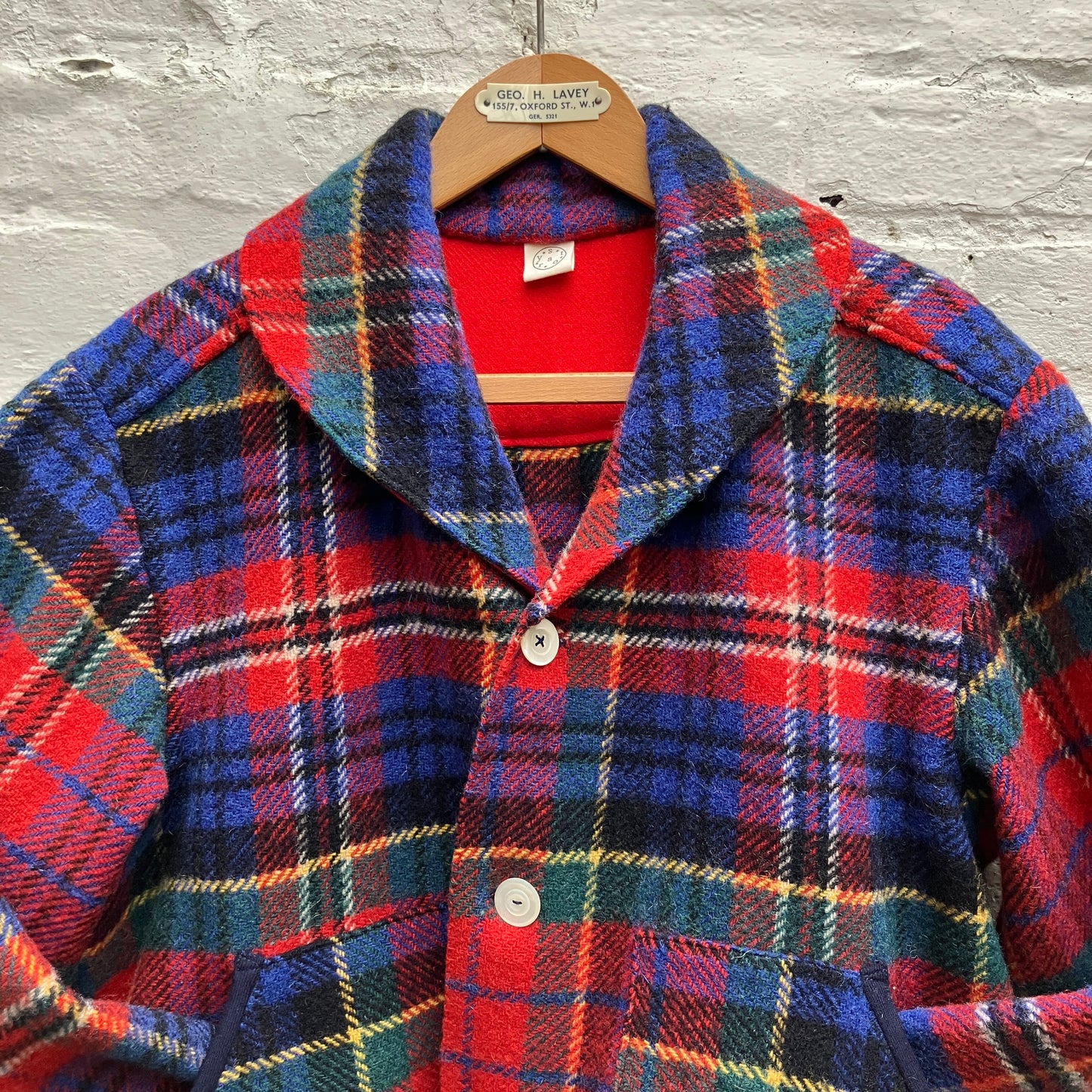 Swingy, shawl collar jacket made from a vintage tartan wool blanket.