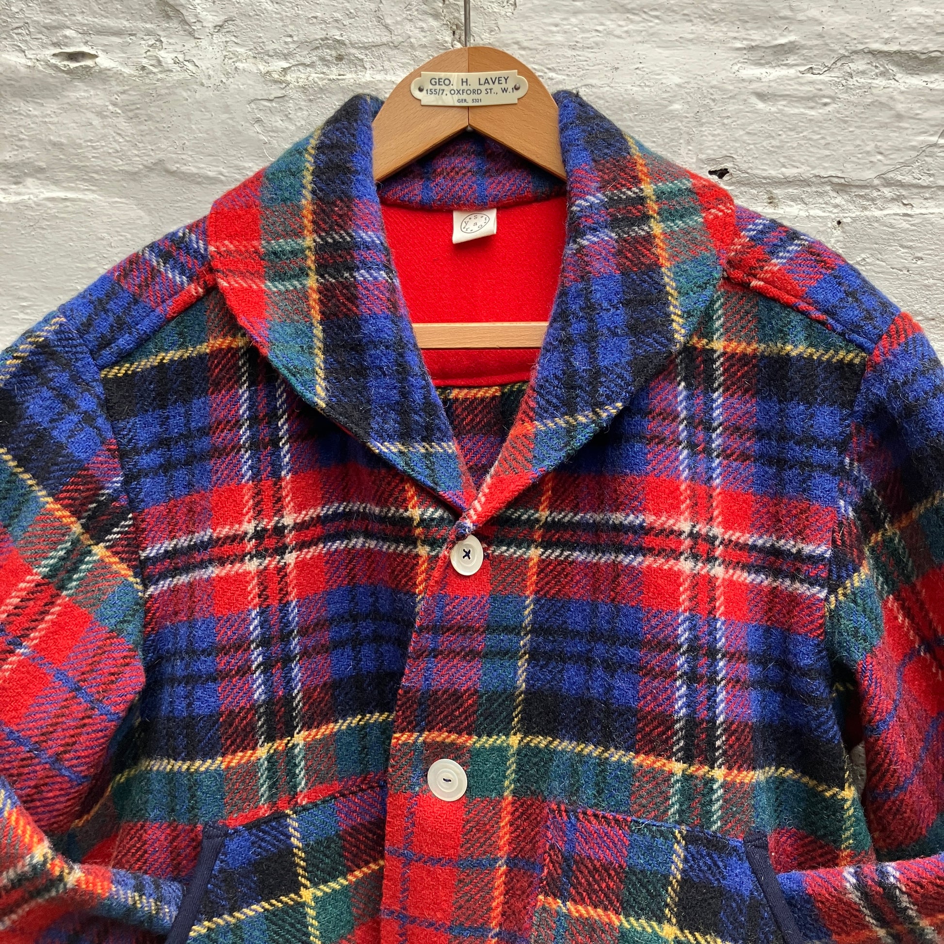 Swingy, shawl collar jacket made from a vintage tartan wool blanket.