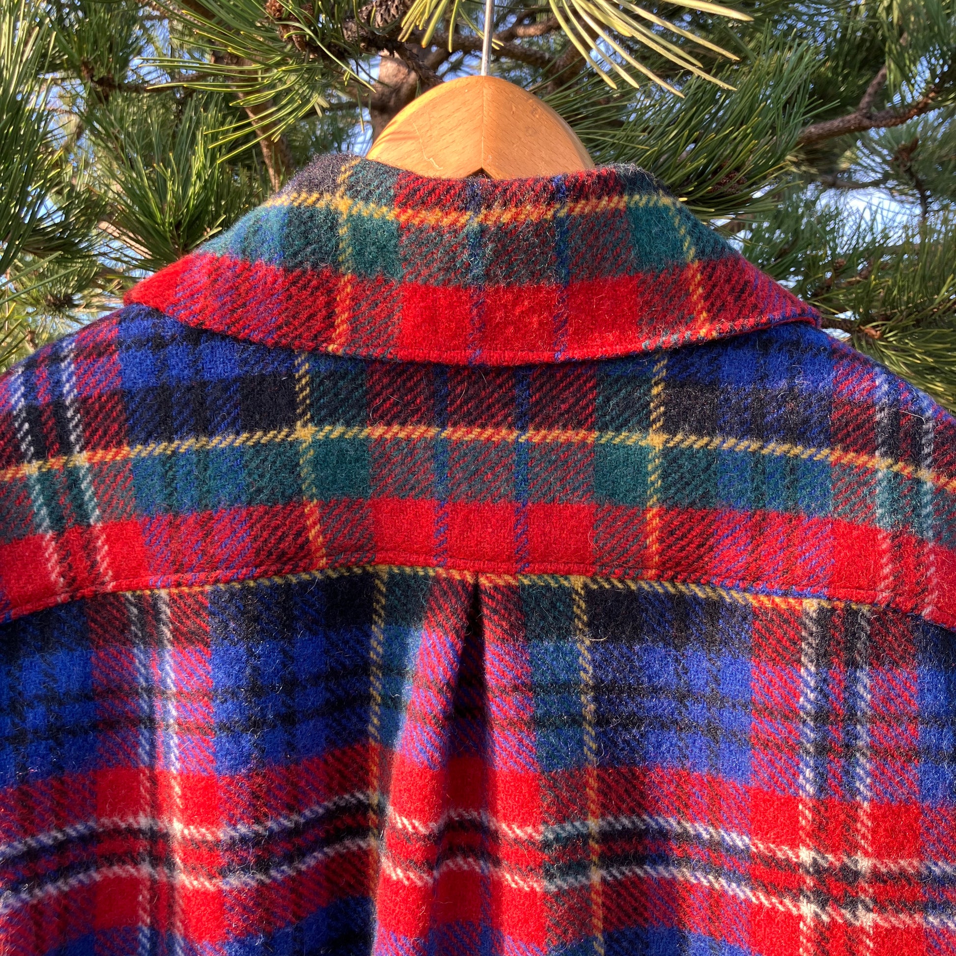 Swingy, shawl collar jacket made from a vintage tartan wool blanket.
