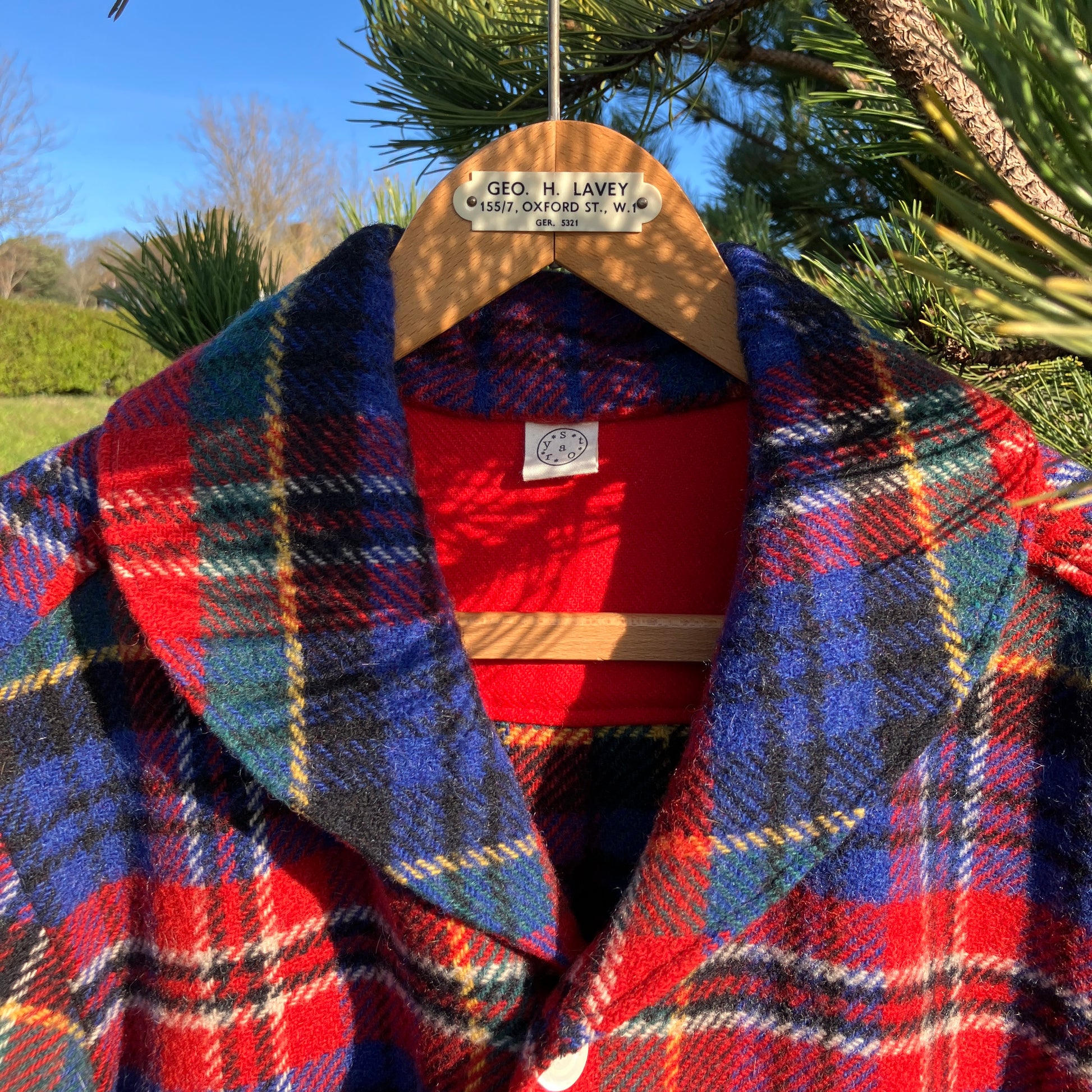 Swingy, shawl collar jacket made from a vintage tartan wool blanket.