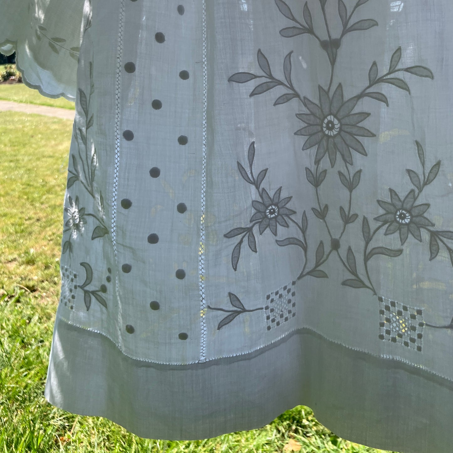 Whitework recycled tablecloth blouse
