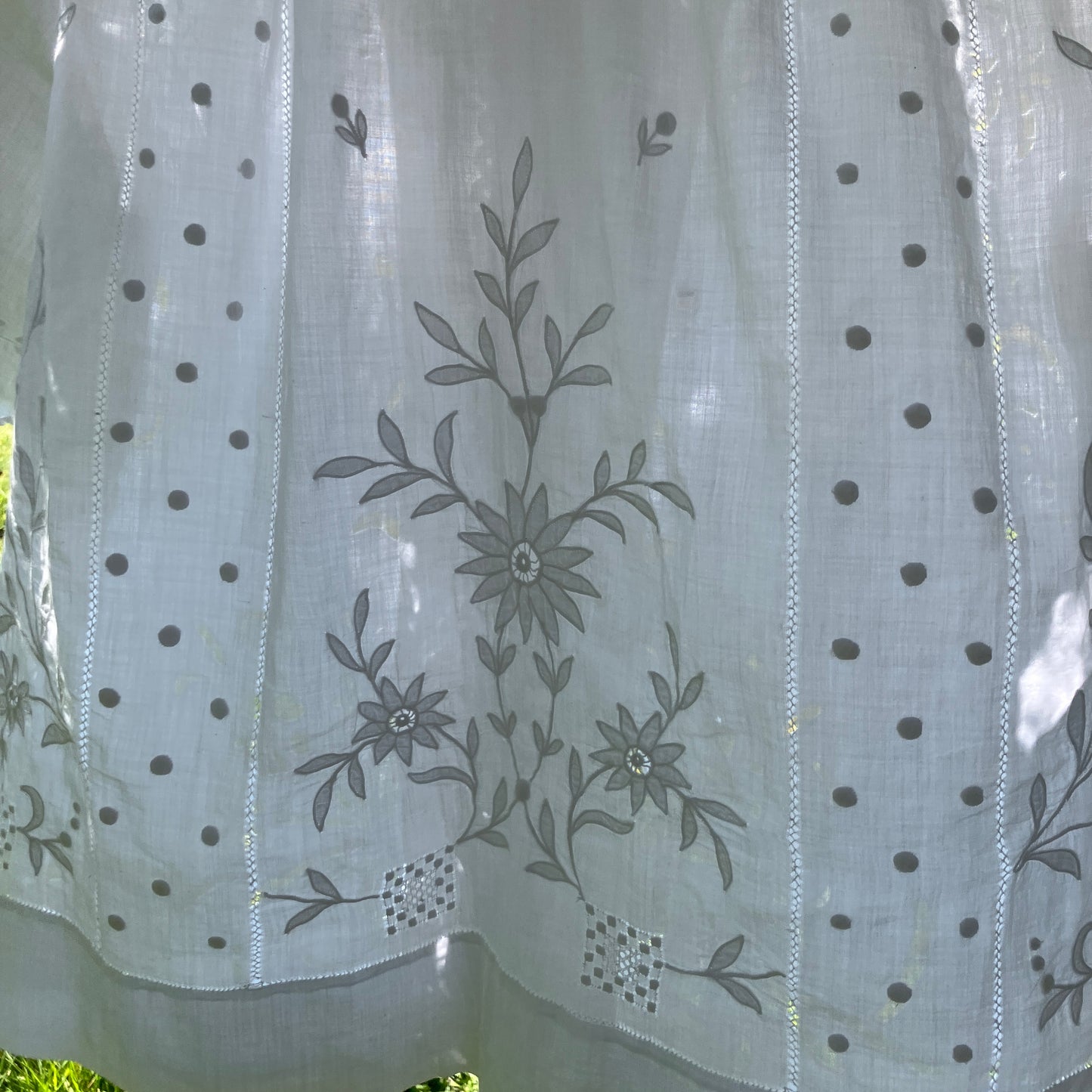 Whitework recycled tablecloth blouse