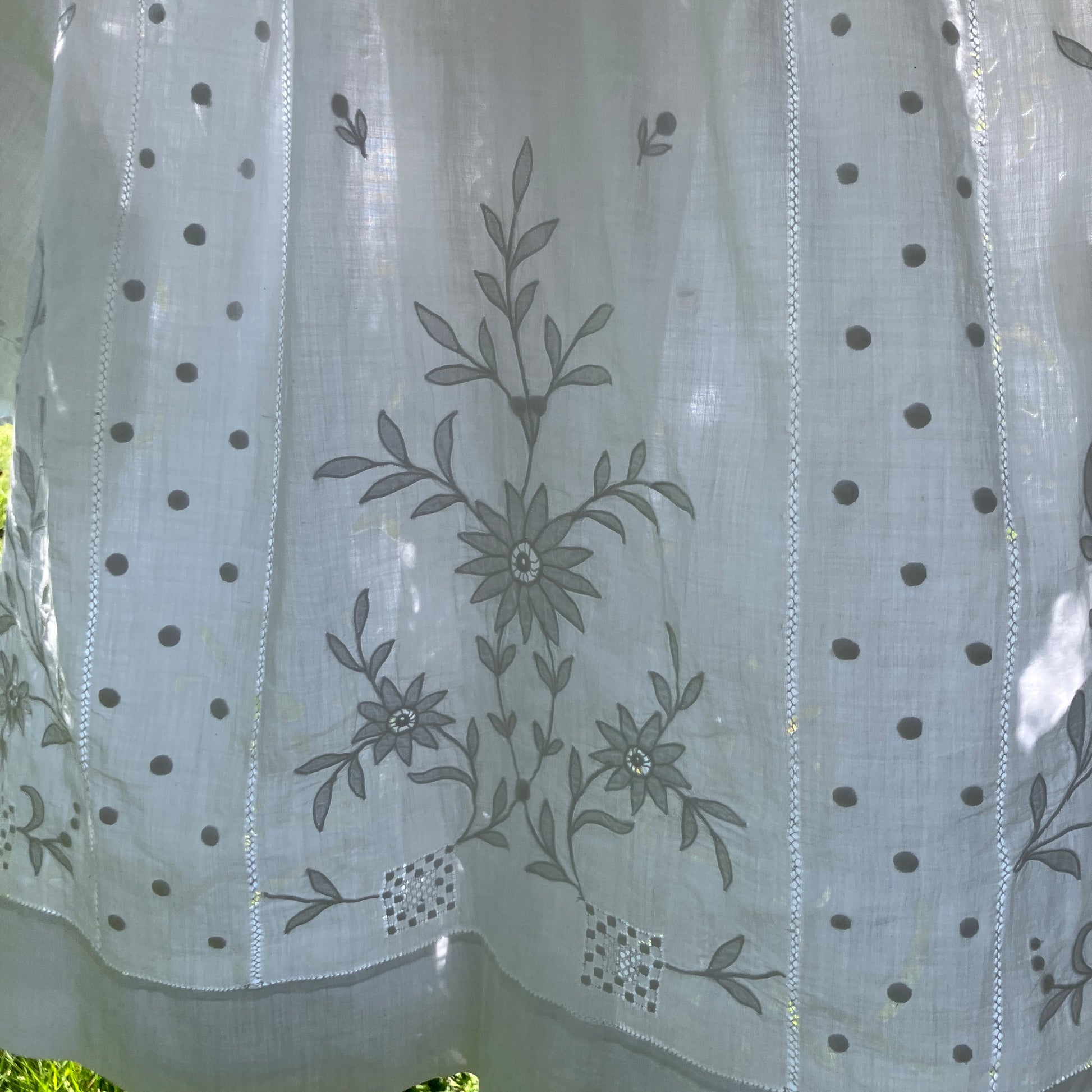 Whitework recycled tablecloth blouse