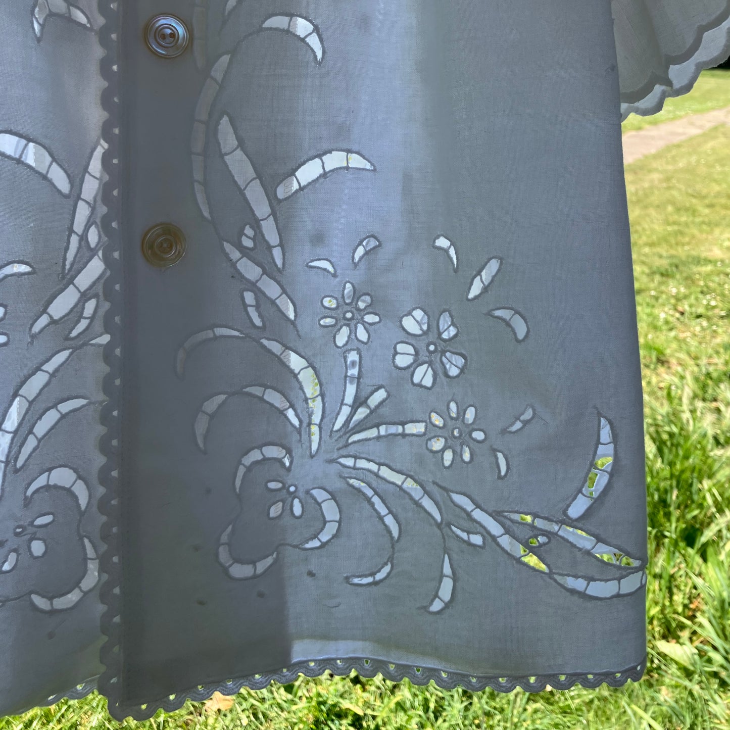 Whitework recycled tablecloth blouse