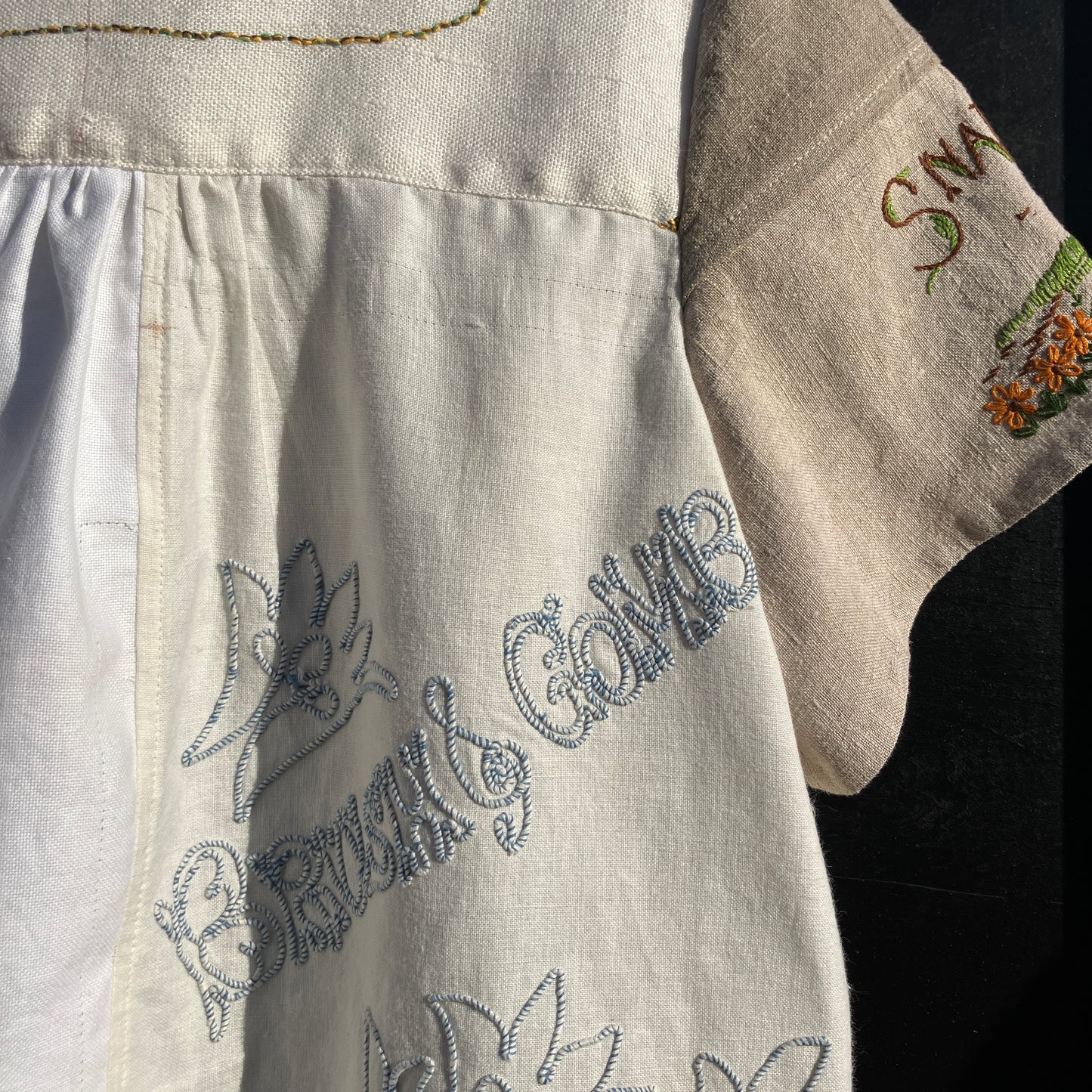 shirt made from vintage embroidered linen