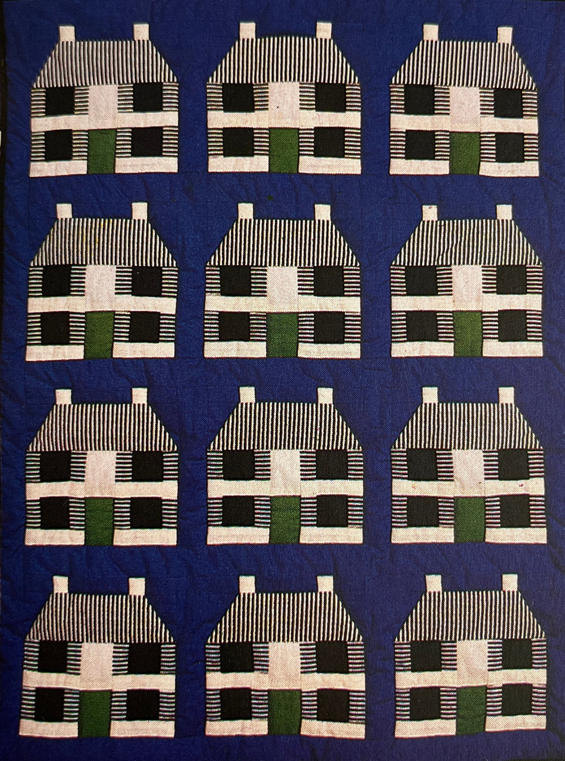 Houses vintage patchwork quilt