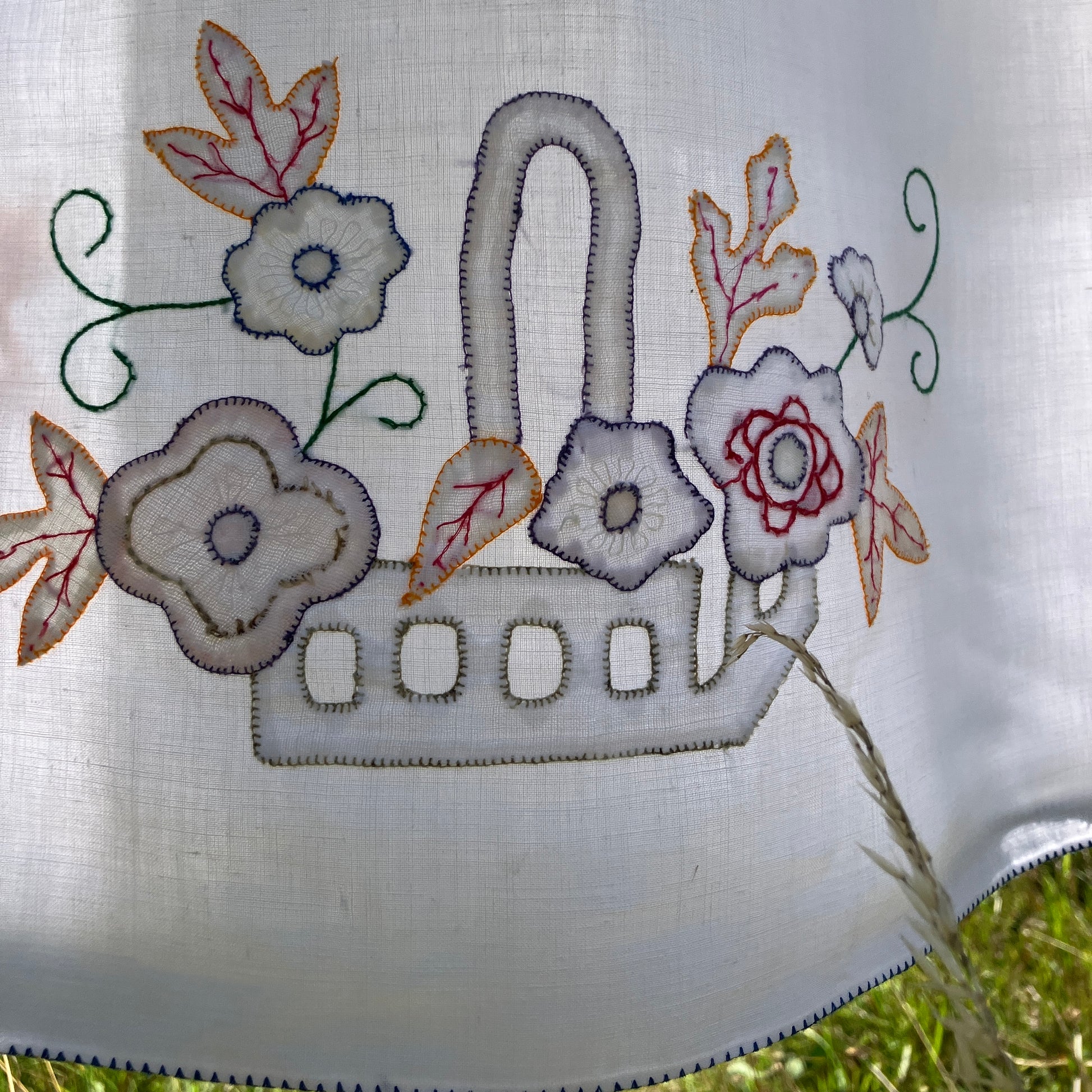 Blouse made from a vintage 1930s appliqué tablecloth