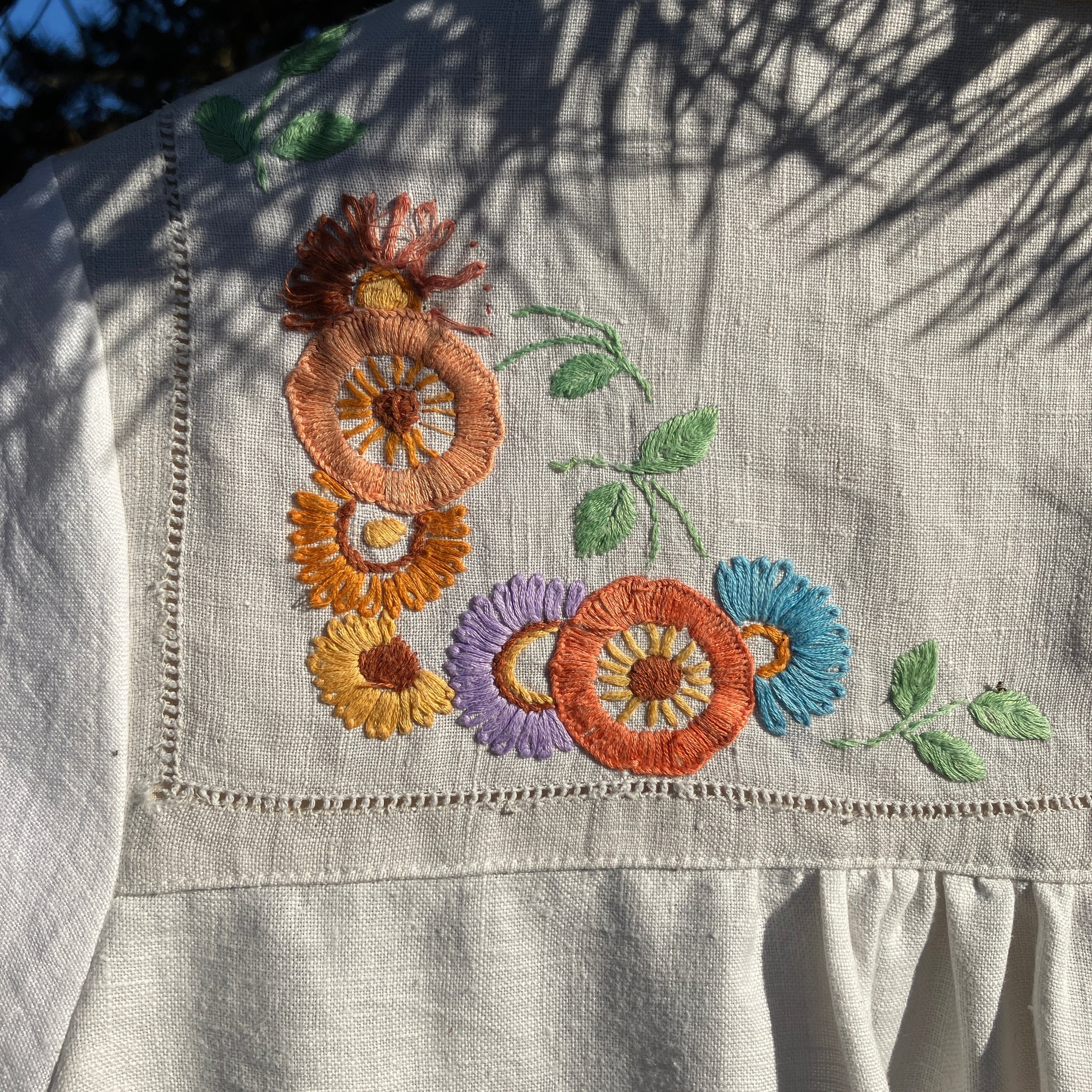 Recycled hand embroidered linen shirt – a circular story