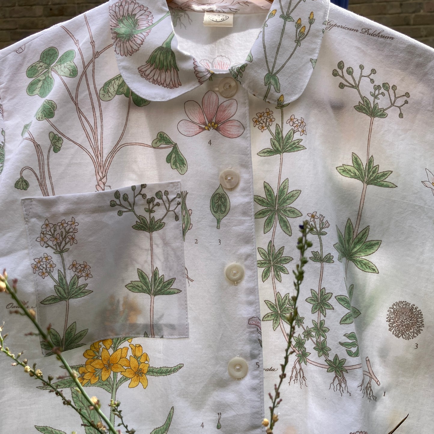 Botanical print boxy shirt