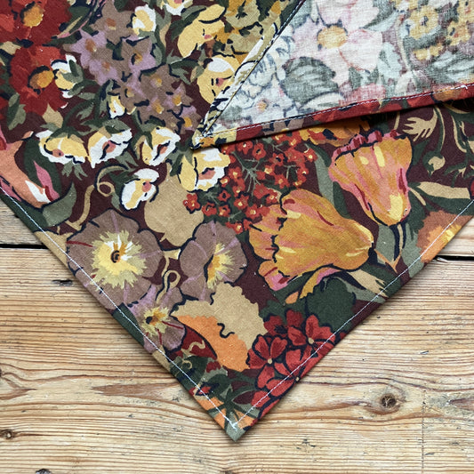Triangular neckerchief made from reclaimed vintage Collier Campbell Liberty print cotton