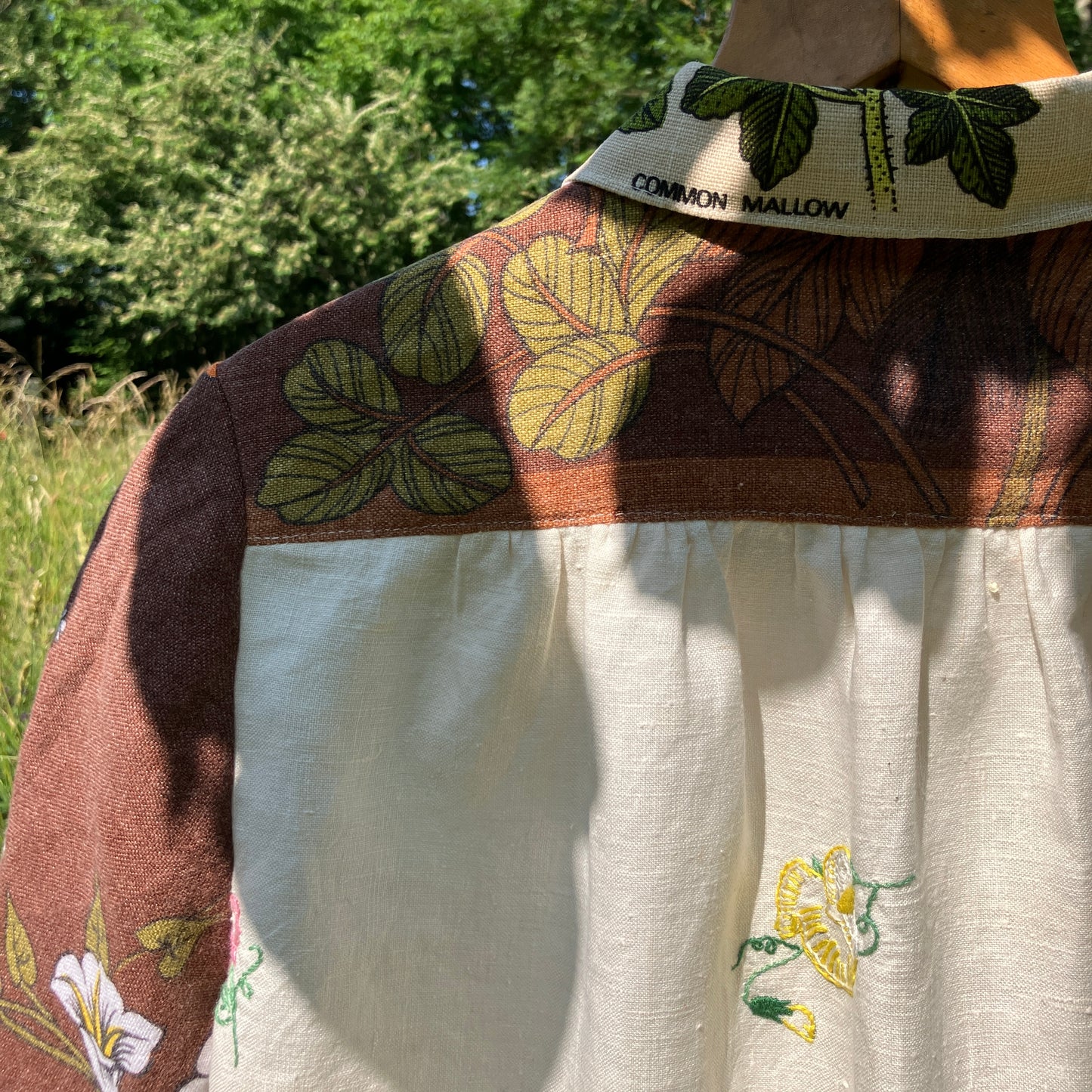 dandelion shirt made from vintage linen tea towels