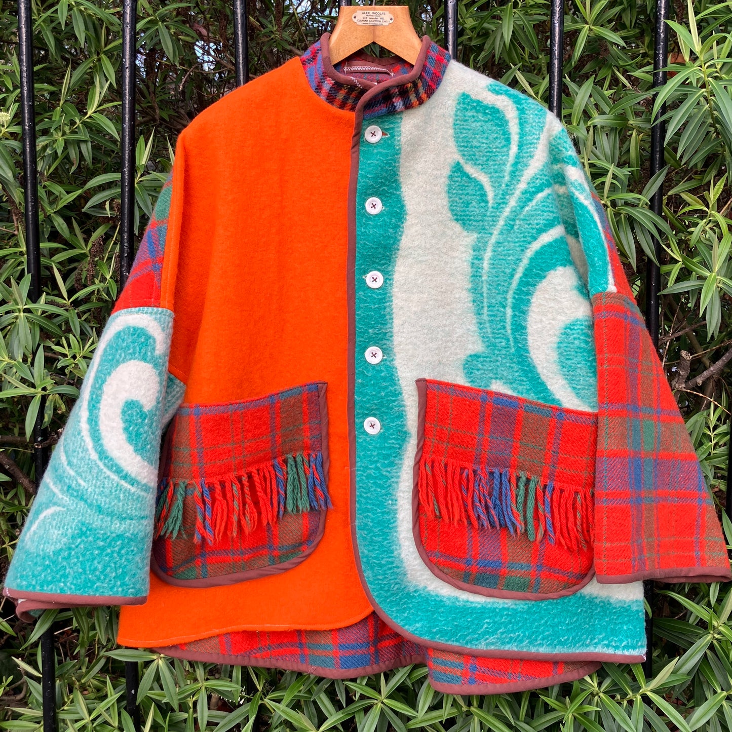 Dreamcoat patchwork recycled blanket jacket