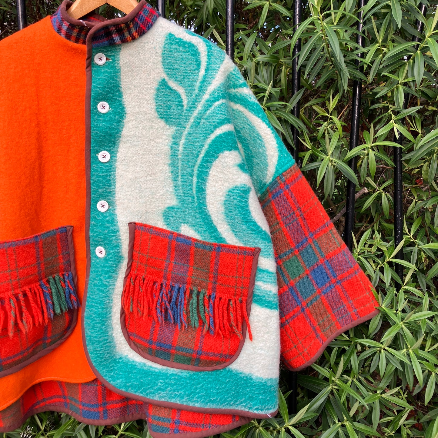 Dreamcoat patchwork recycled blanket jacket