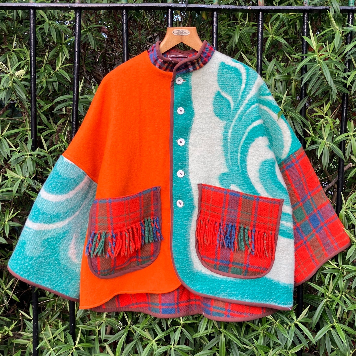 Dreamcoat patchwork recycled blanket jacket
