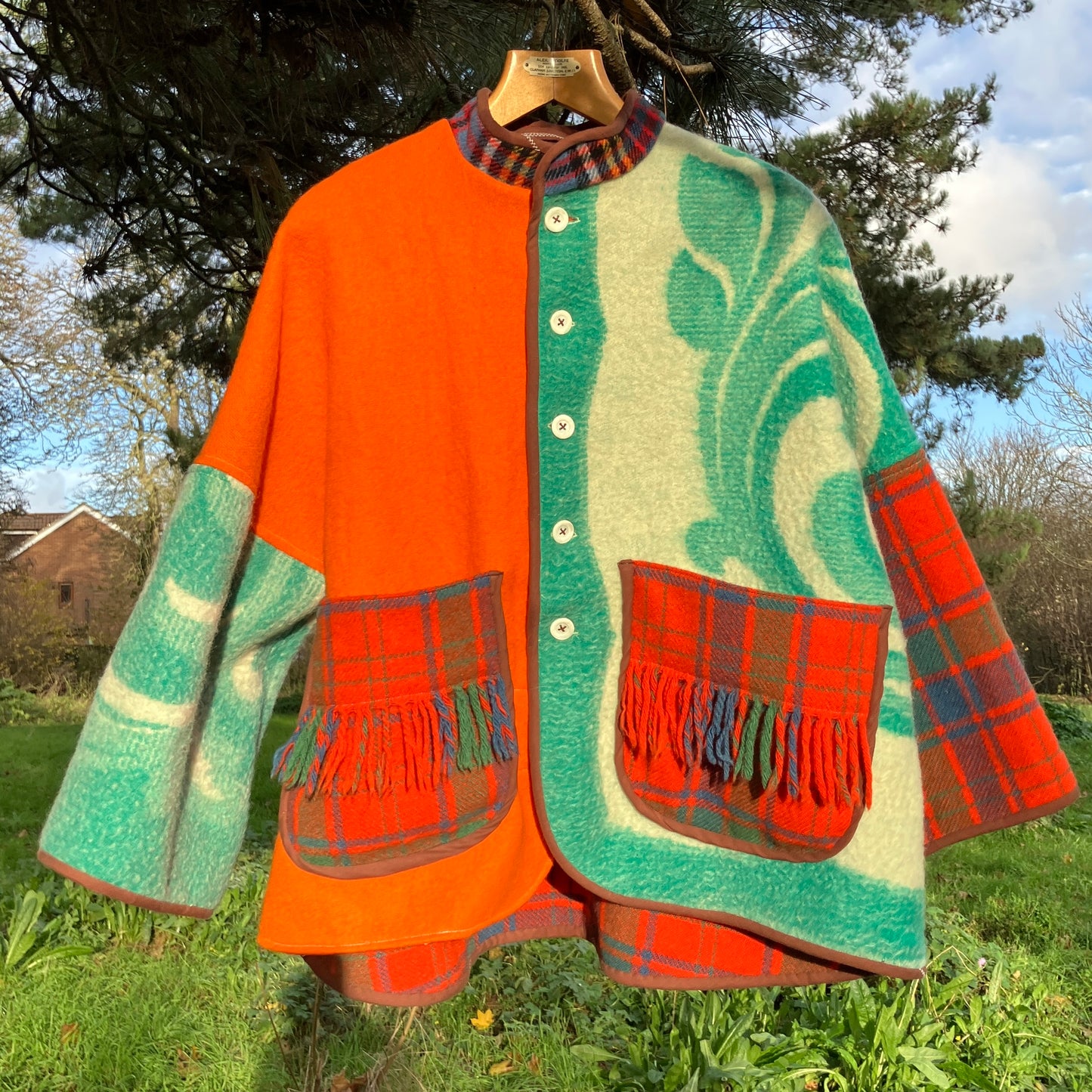 Dreamcoat patchwork recycled blanket jacket
