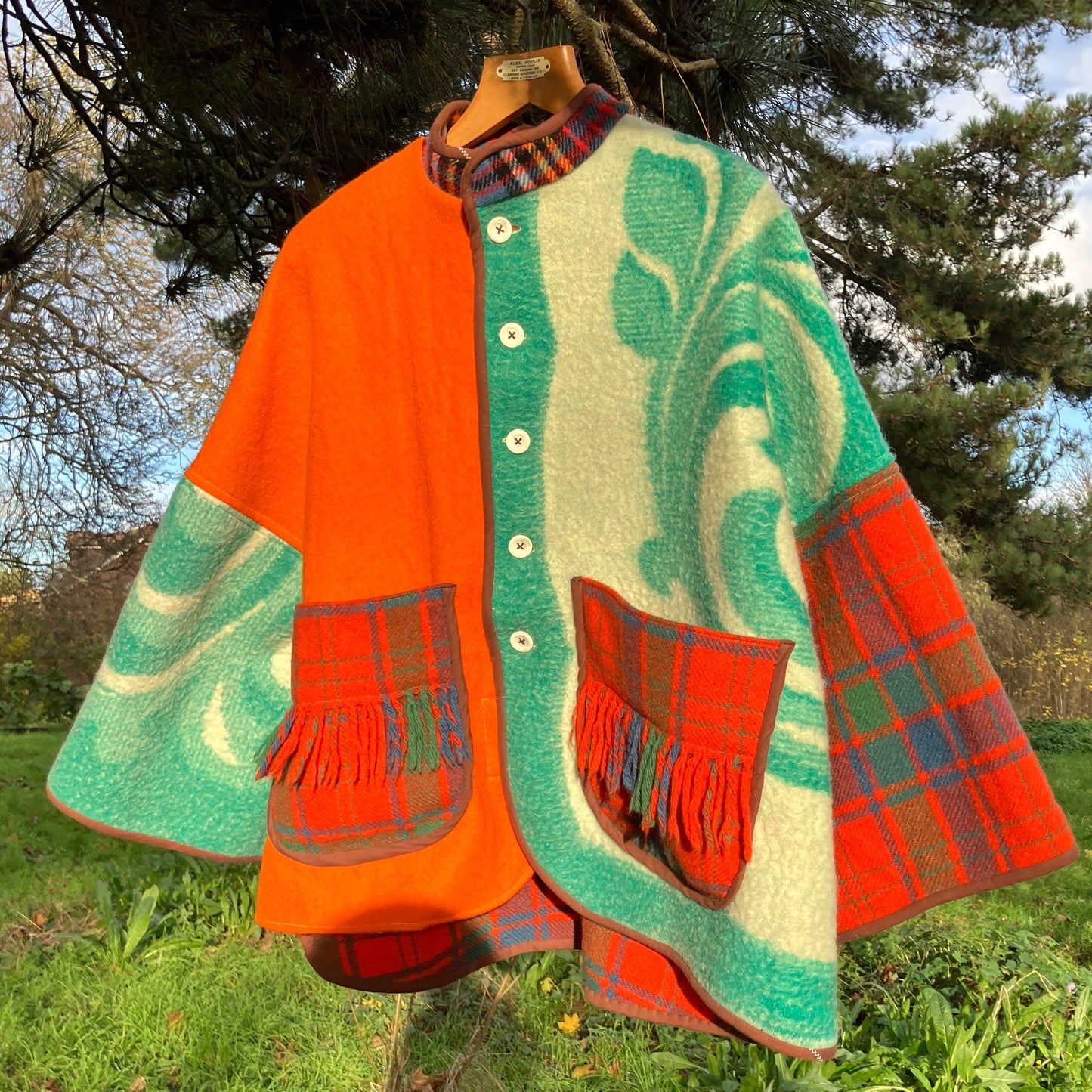 Dreamcoat patchwork recycled blanket jacket