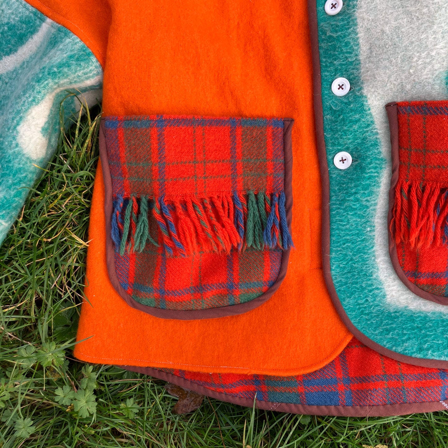 Dreamcoat patchwork recycled blanket jacket