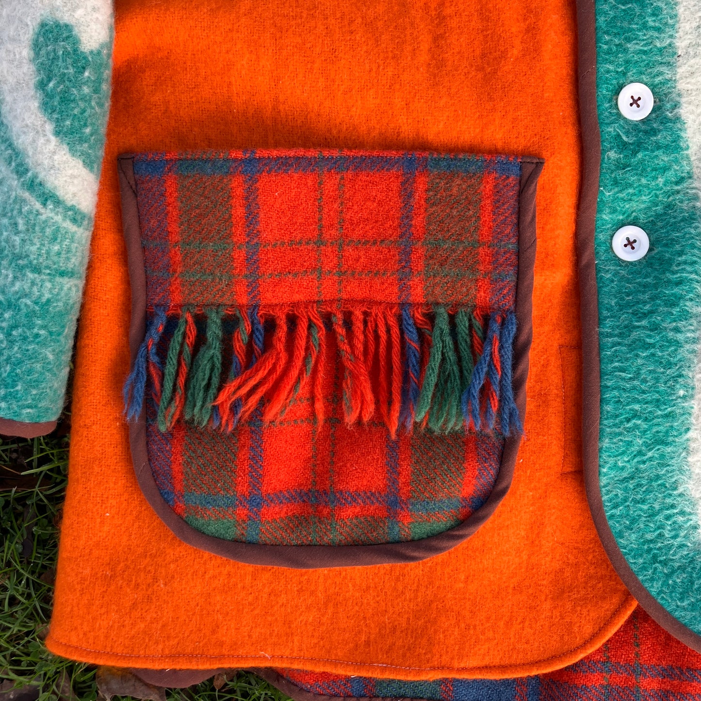 Dreamcoat patchwork recycled blanket jacket