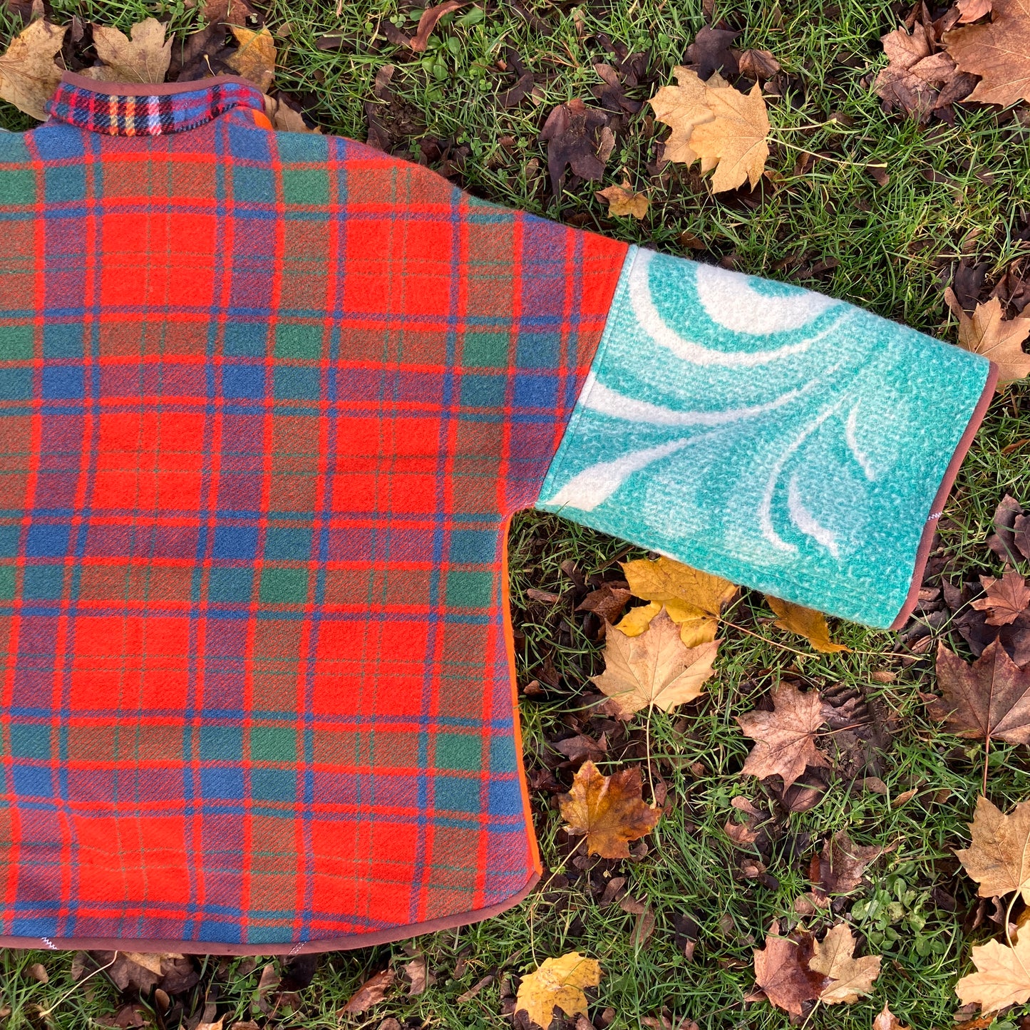 Dreamcoat patchwork recycled blanket jacket