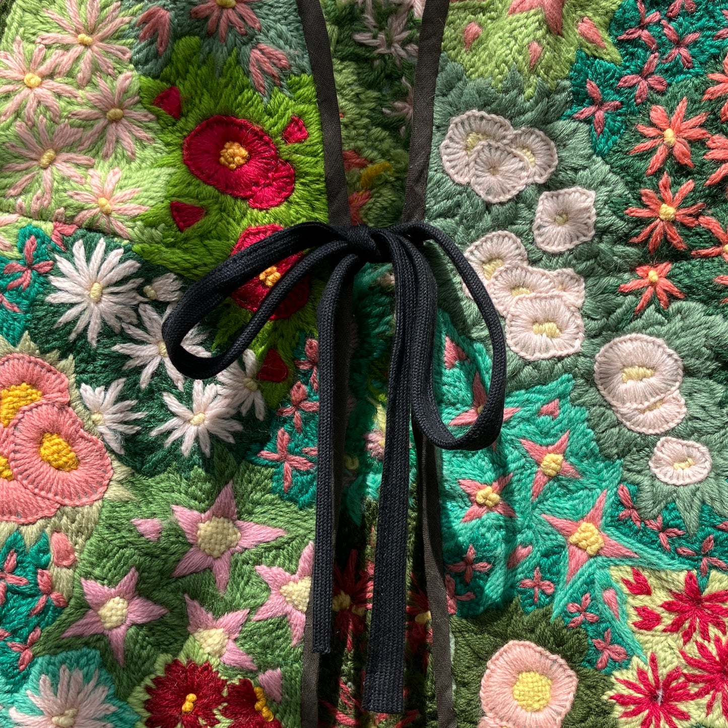 Floral embroidered tapestry vest