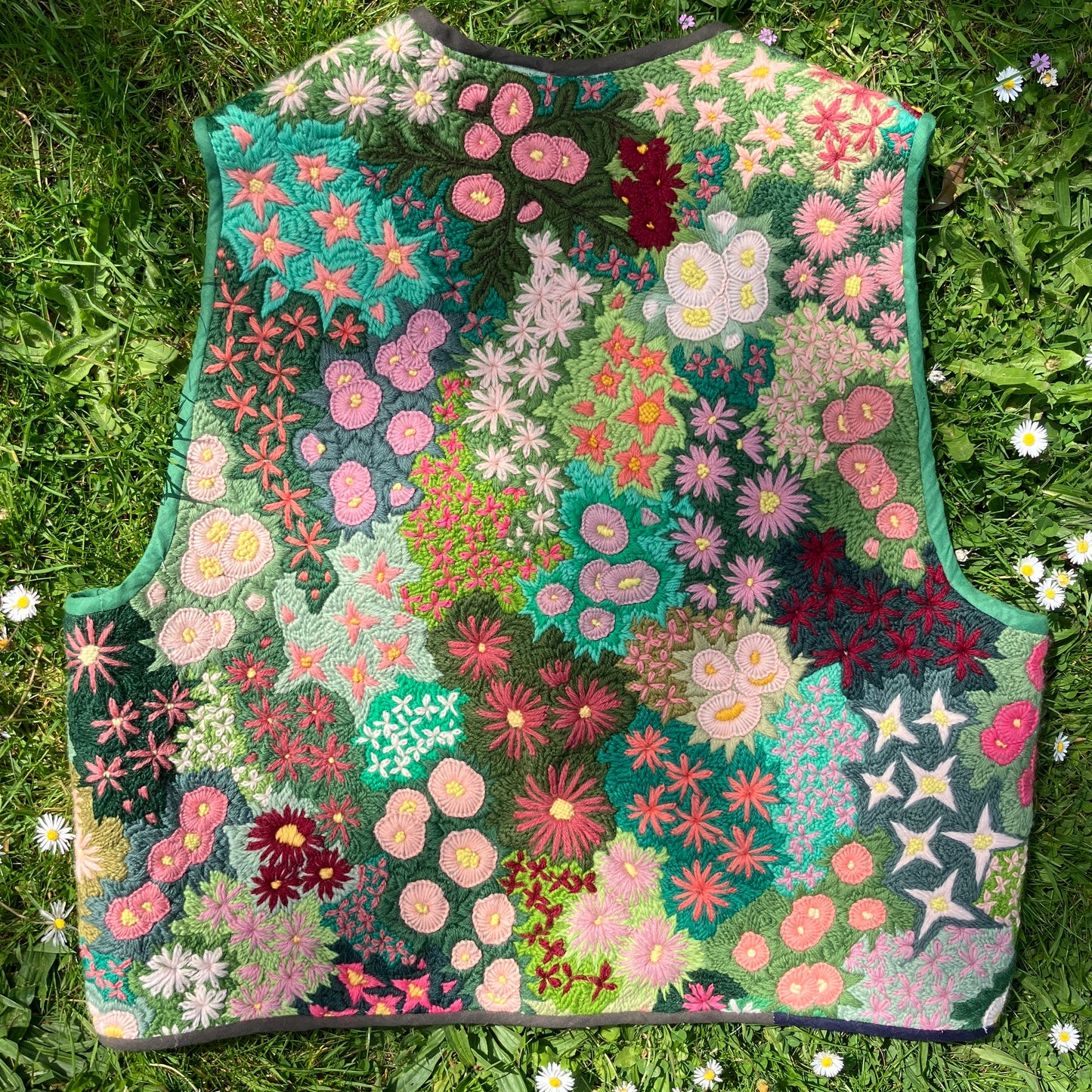 Floral embroidered tapestry vest