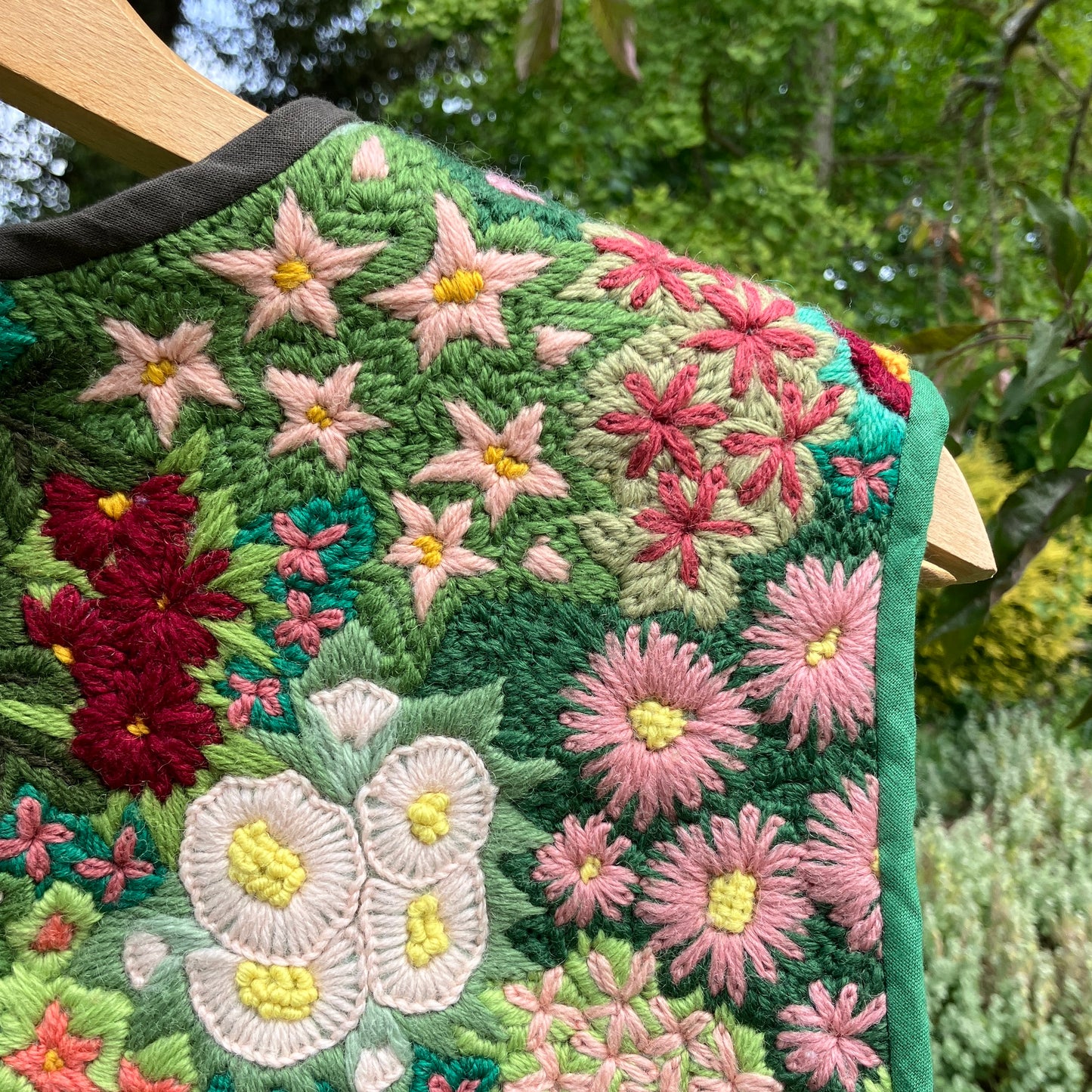 Floral embroidered tapestry vest