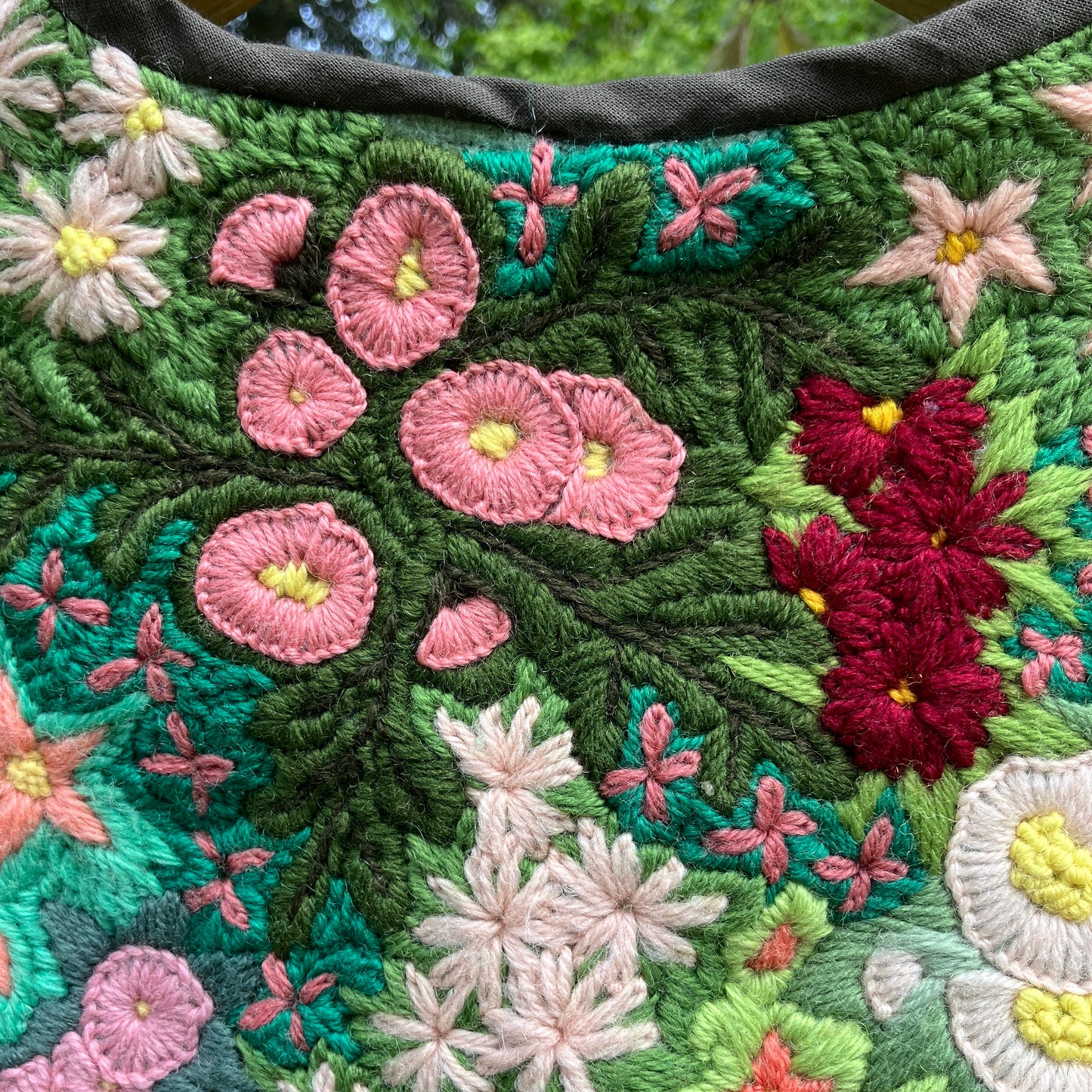 Floral embroidered tapestry vest