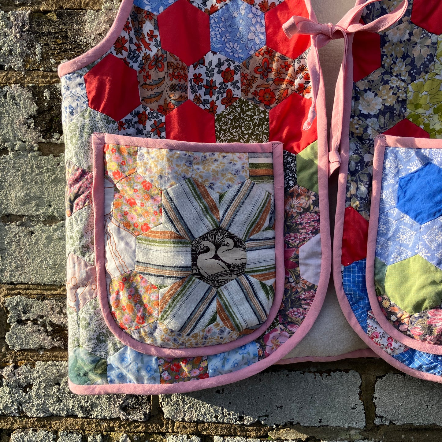 Hand-pieced recycled patchwork quilt vest