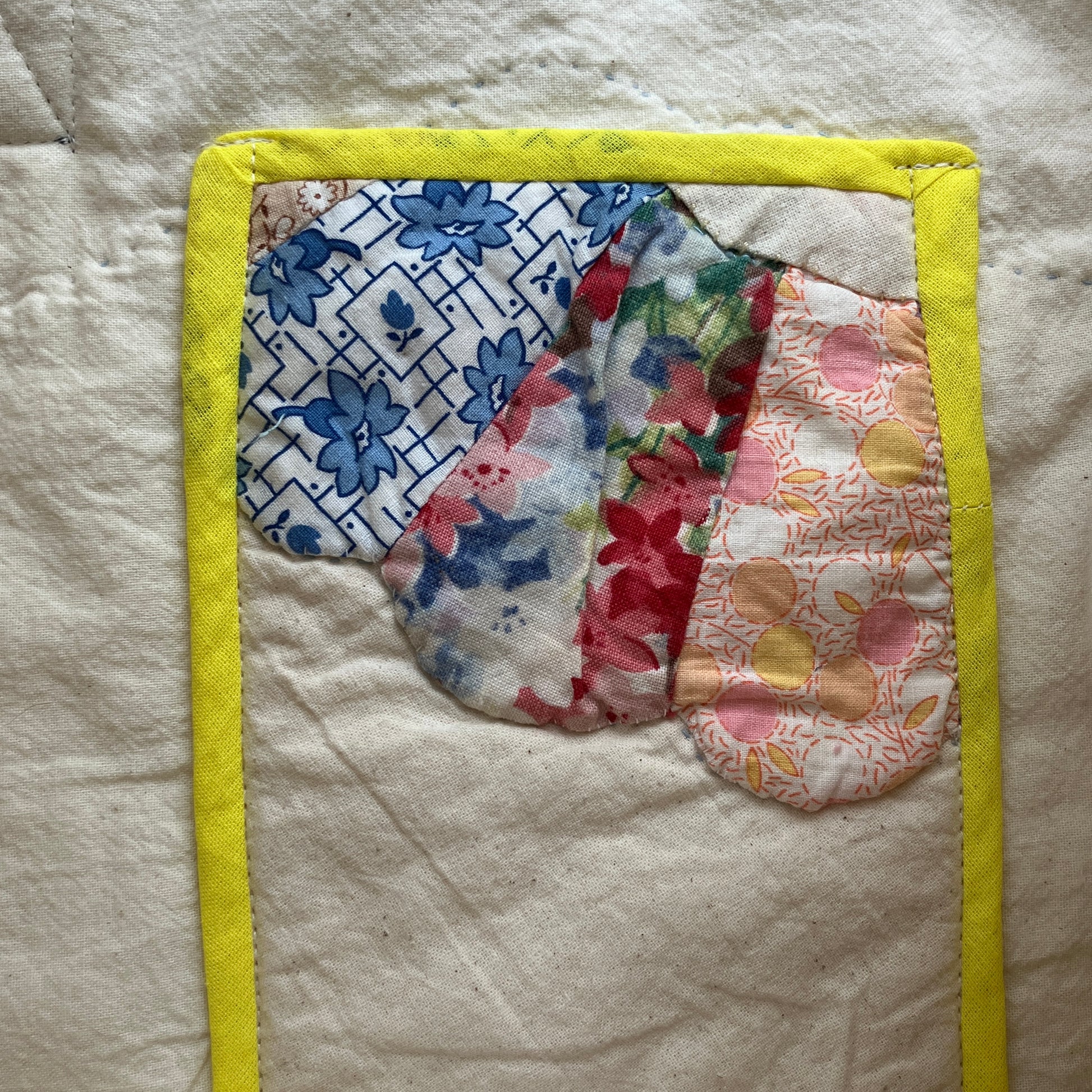 Tote bags with vintage patchwork and internal pocket