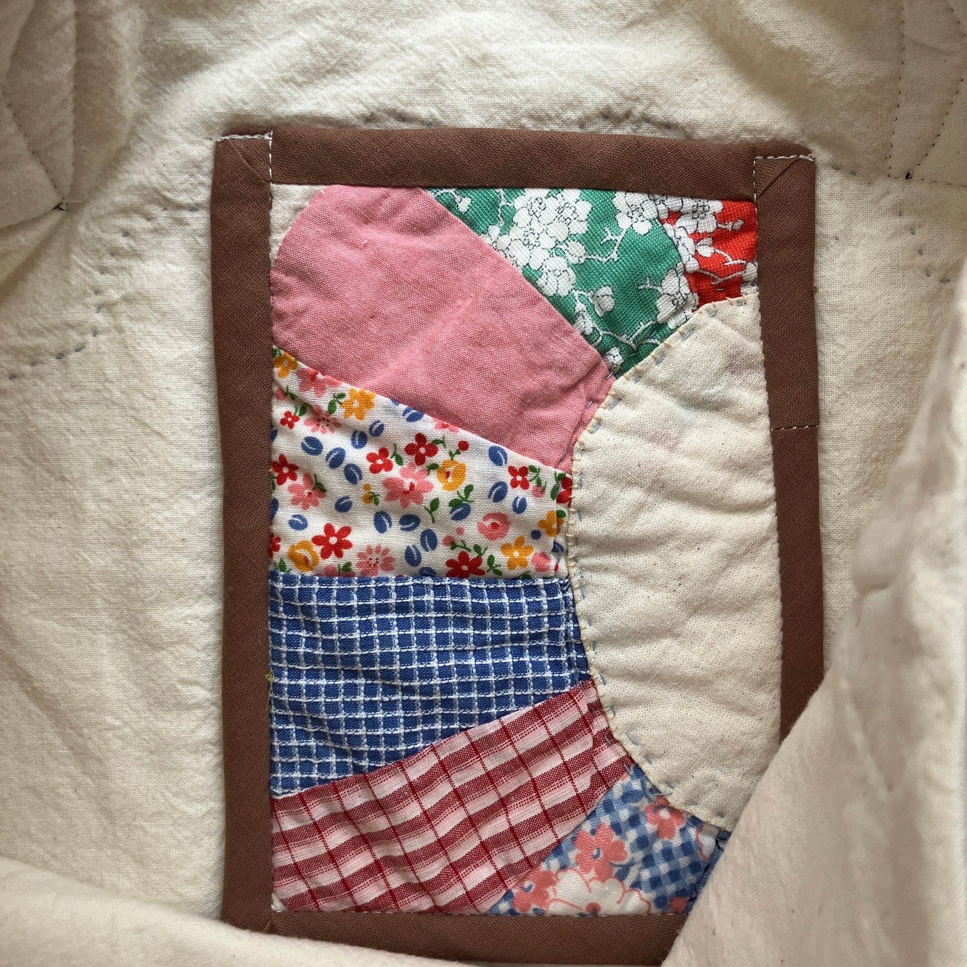 Tote bags with vintage patchwork and internal pocket