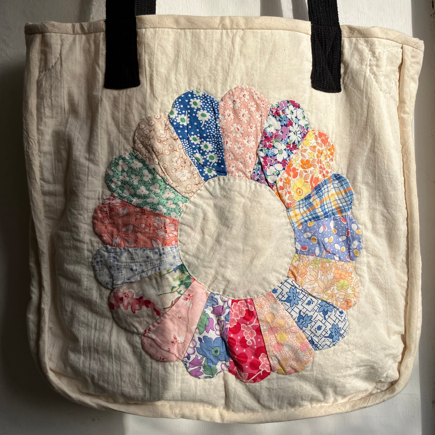 Tote bags with vintage patchwork and internal pocket