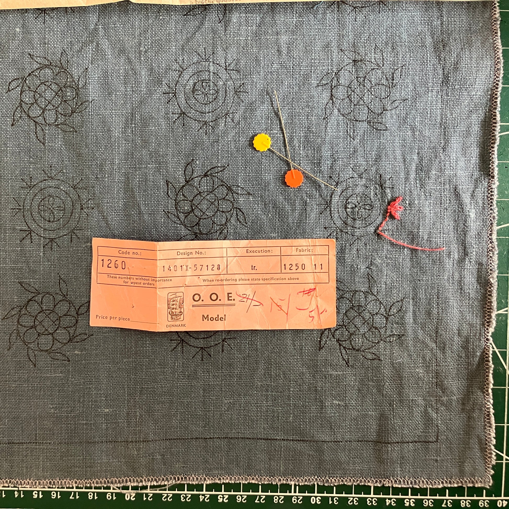 blue linen patchwork smock top with reclaimed wooden buttons