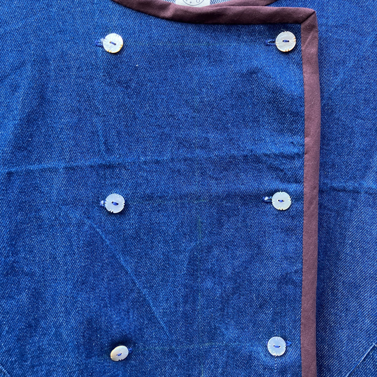 double breasted reclaimed denim boxy top
