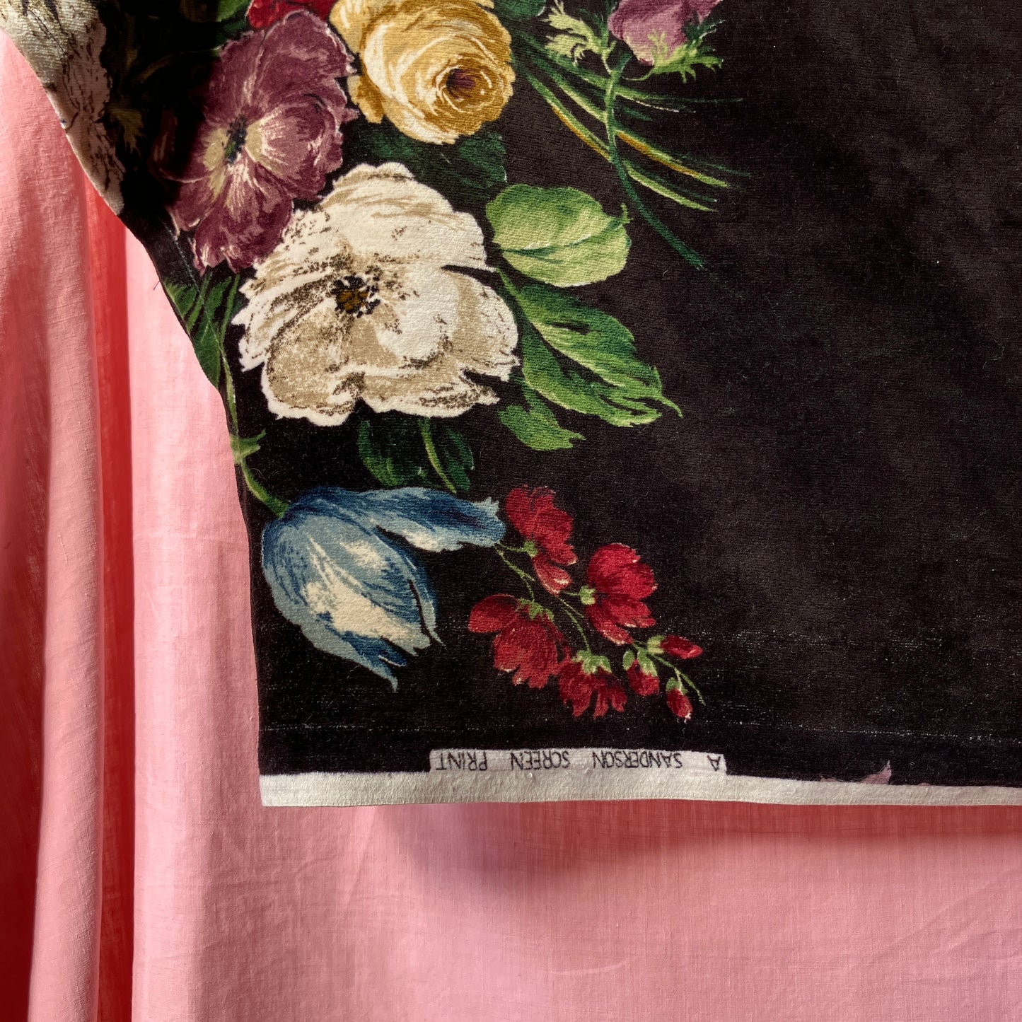 Cute velvet tie-front shrug/bolero/cover-up made from a reclaimed Sanderson curtain