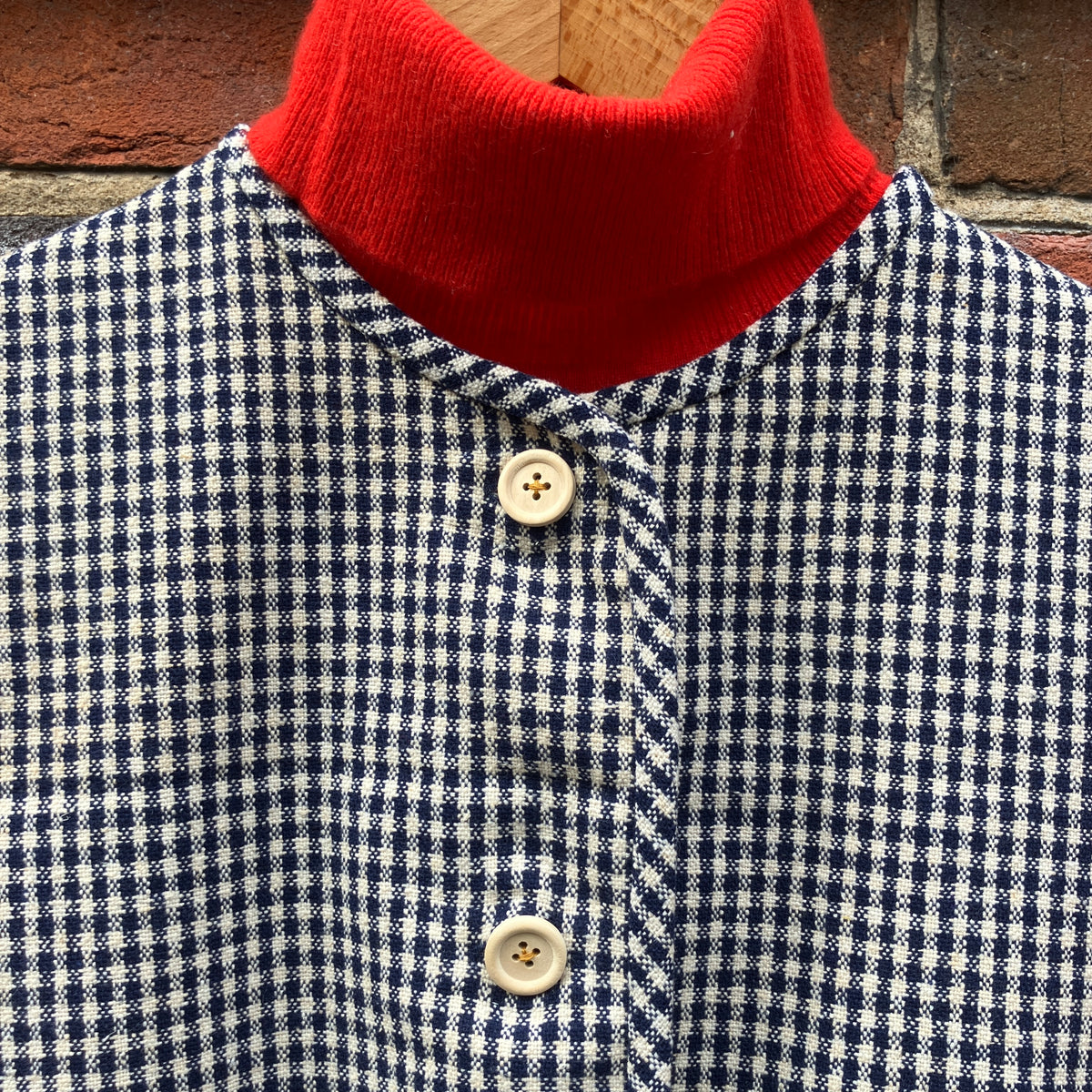 checked recycled wool vest 