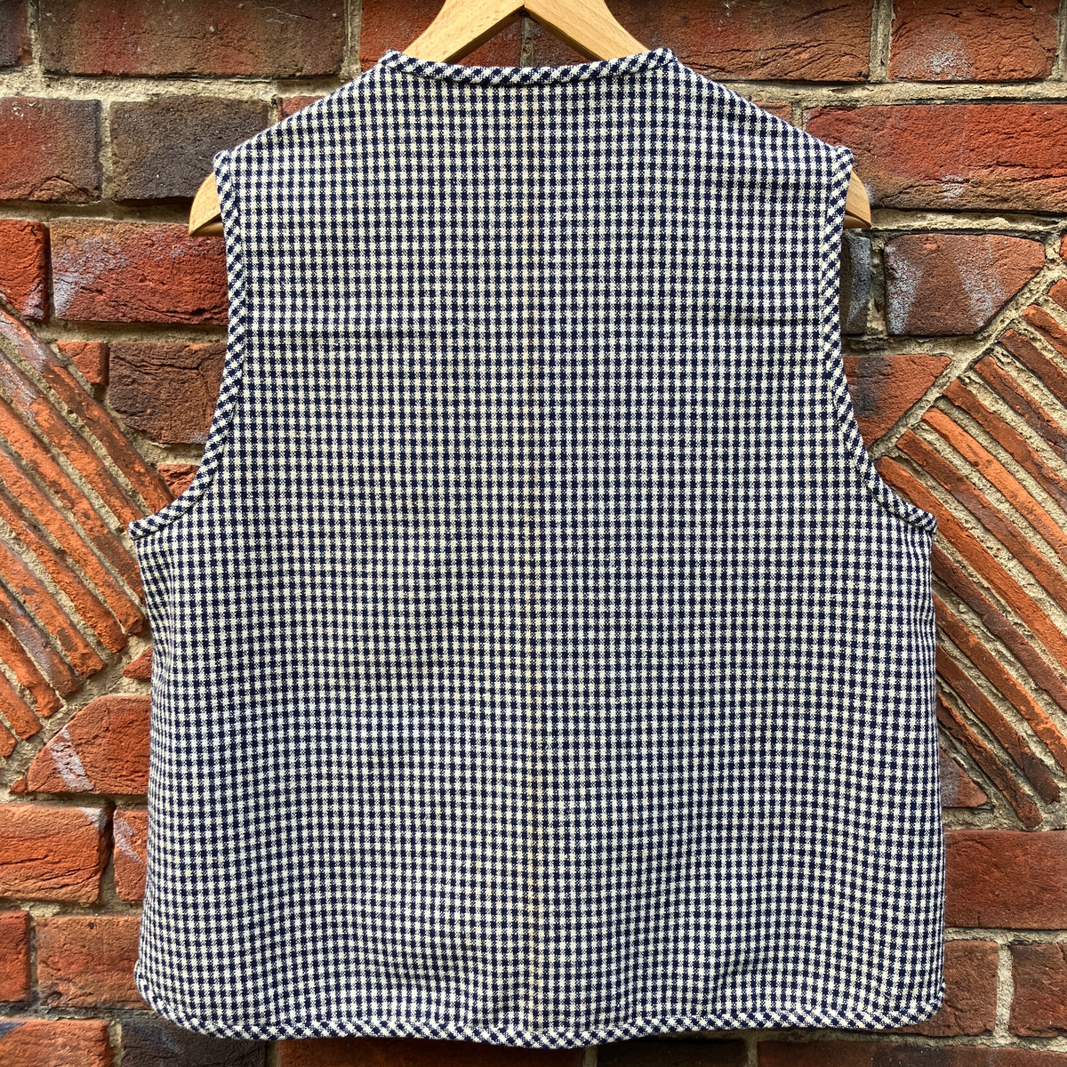 checked recycled wool vest 