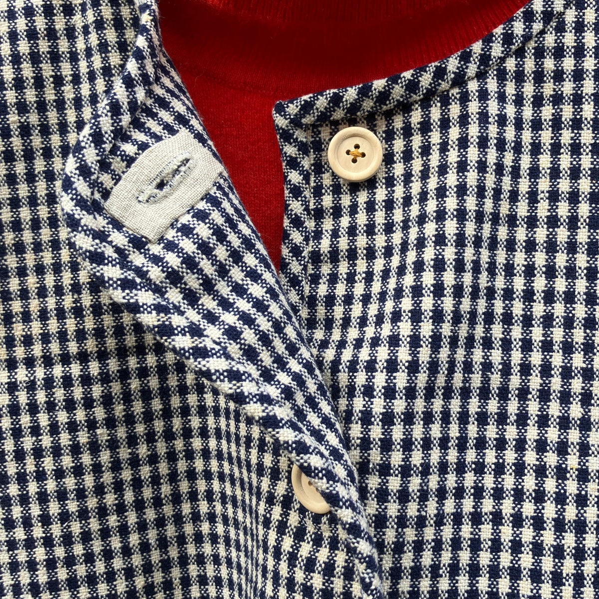 checked recycled wool vest 